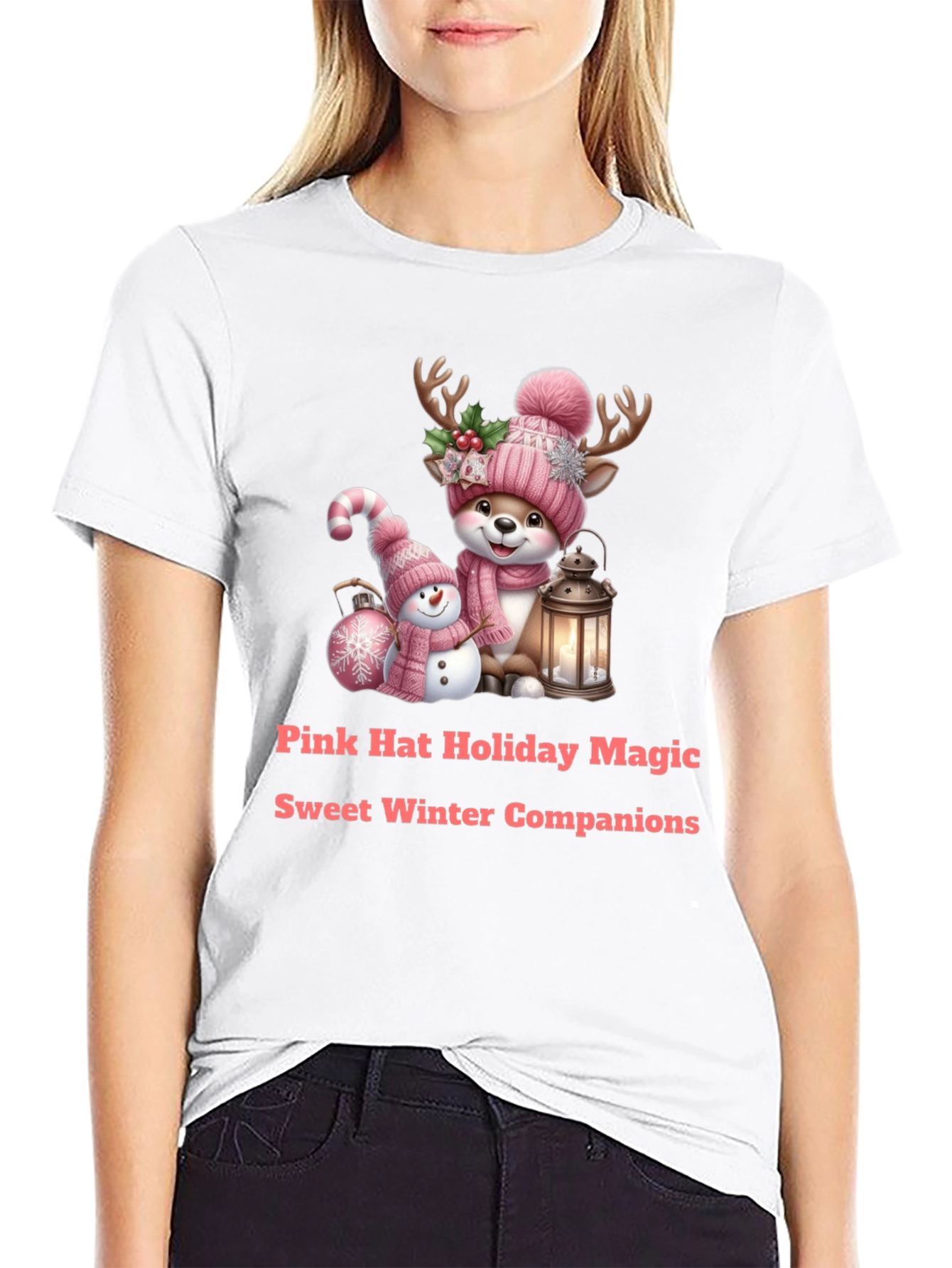 Holiday Deer & Snowman Tee