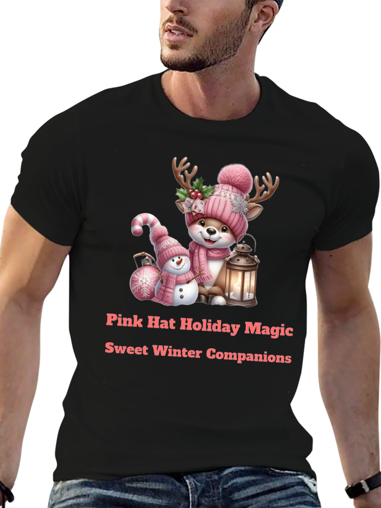 Holiday Deer & Snowman Tee