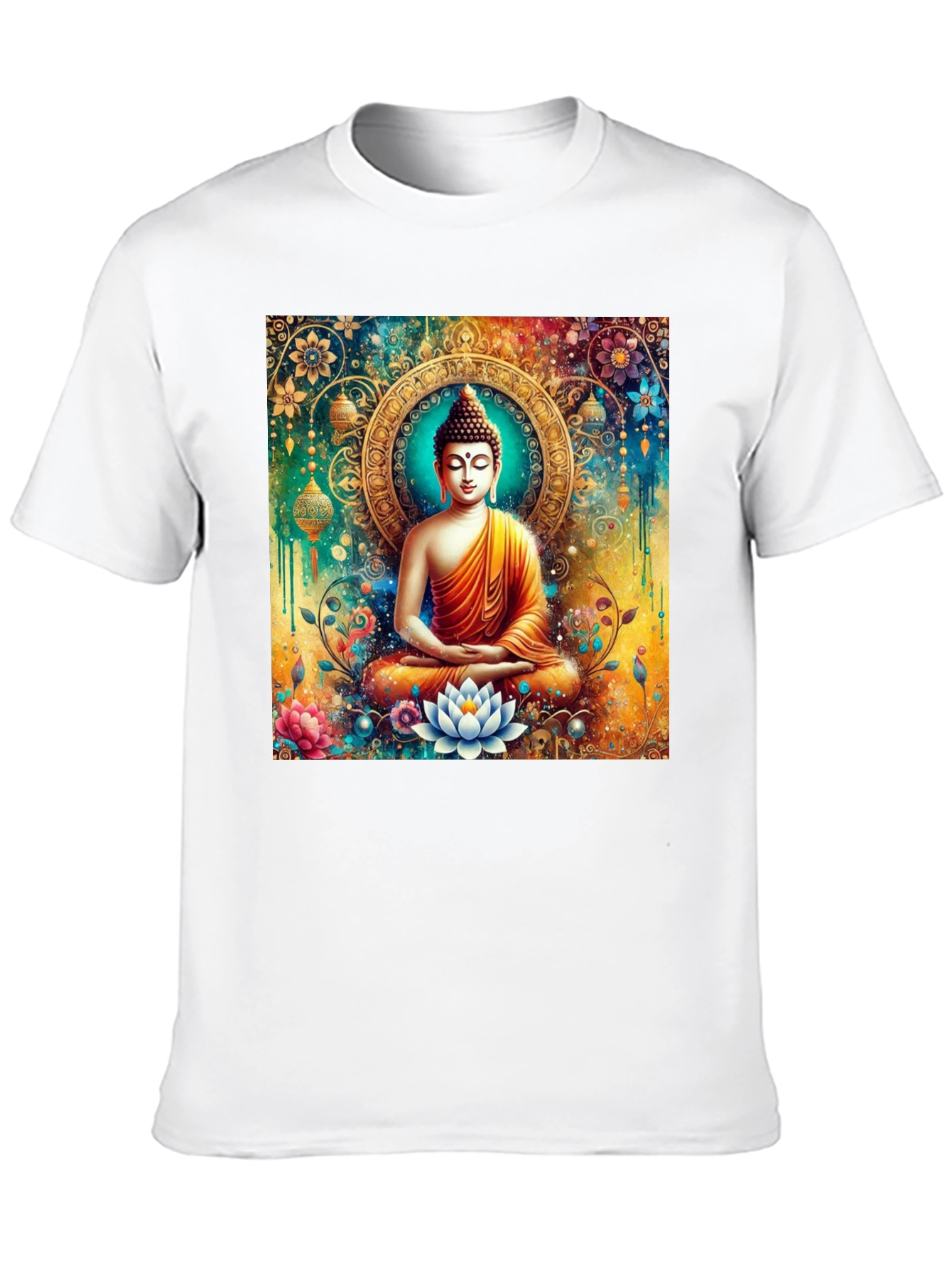 Buddha Art Graphic Print Black T-Shirt