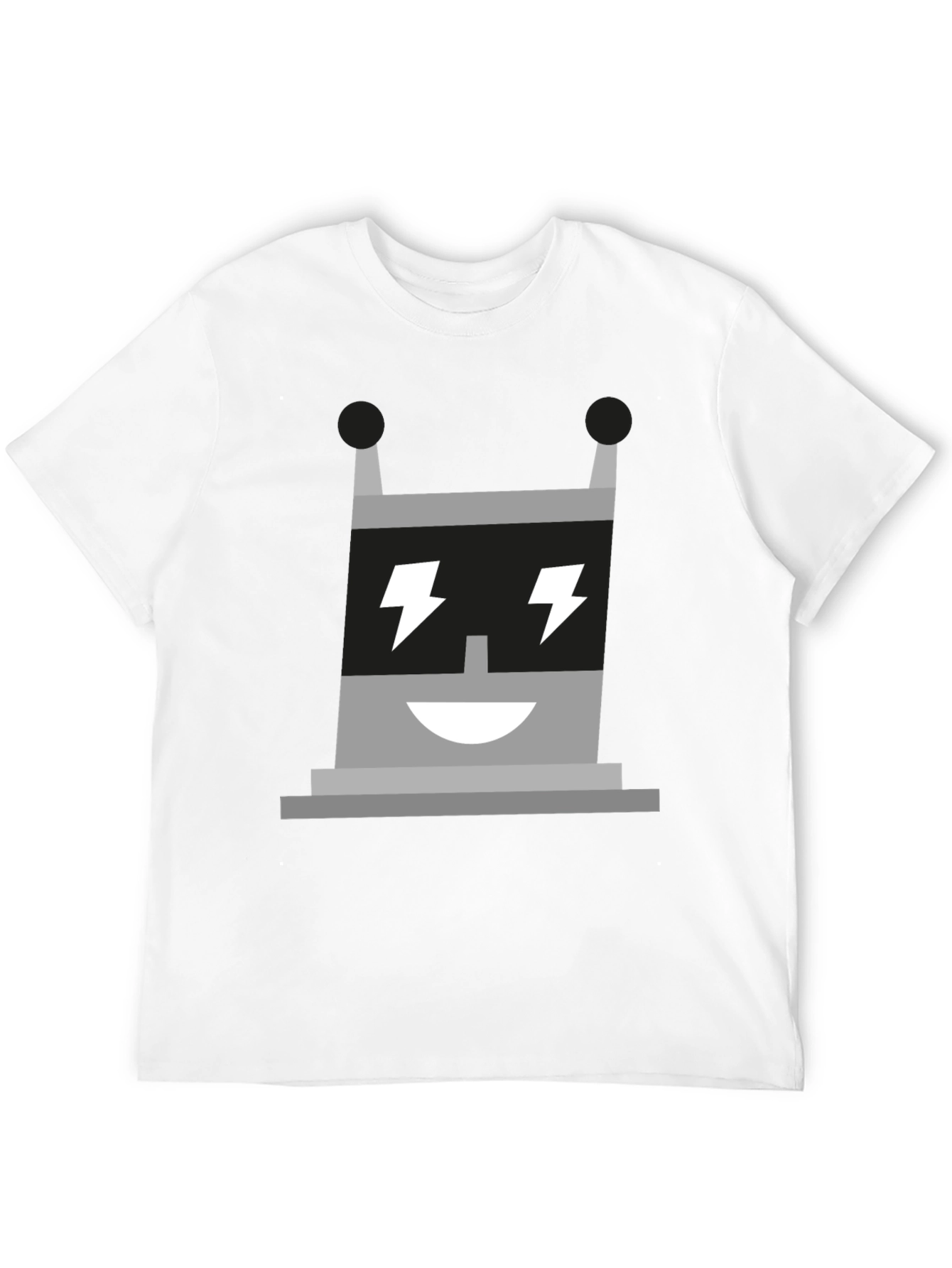 Electric Robot Graphic Tee - Black Cotton T-Shirt