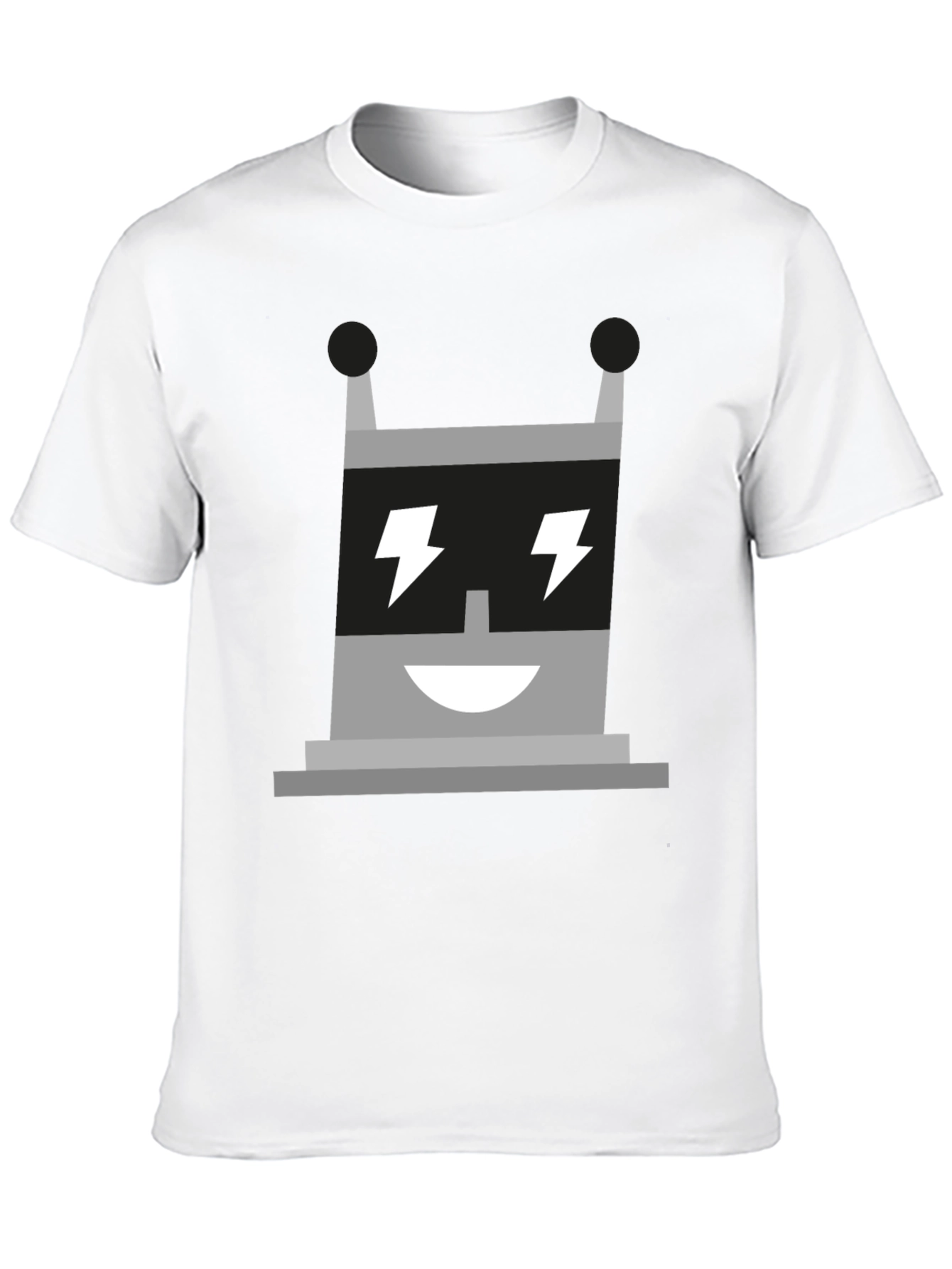 Electric Robot Graphic Tee - Black Cotton T-Shirt