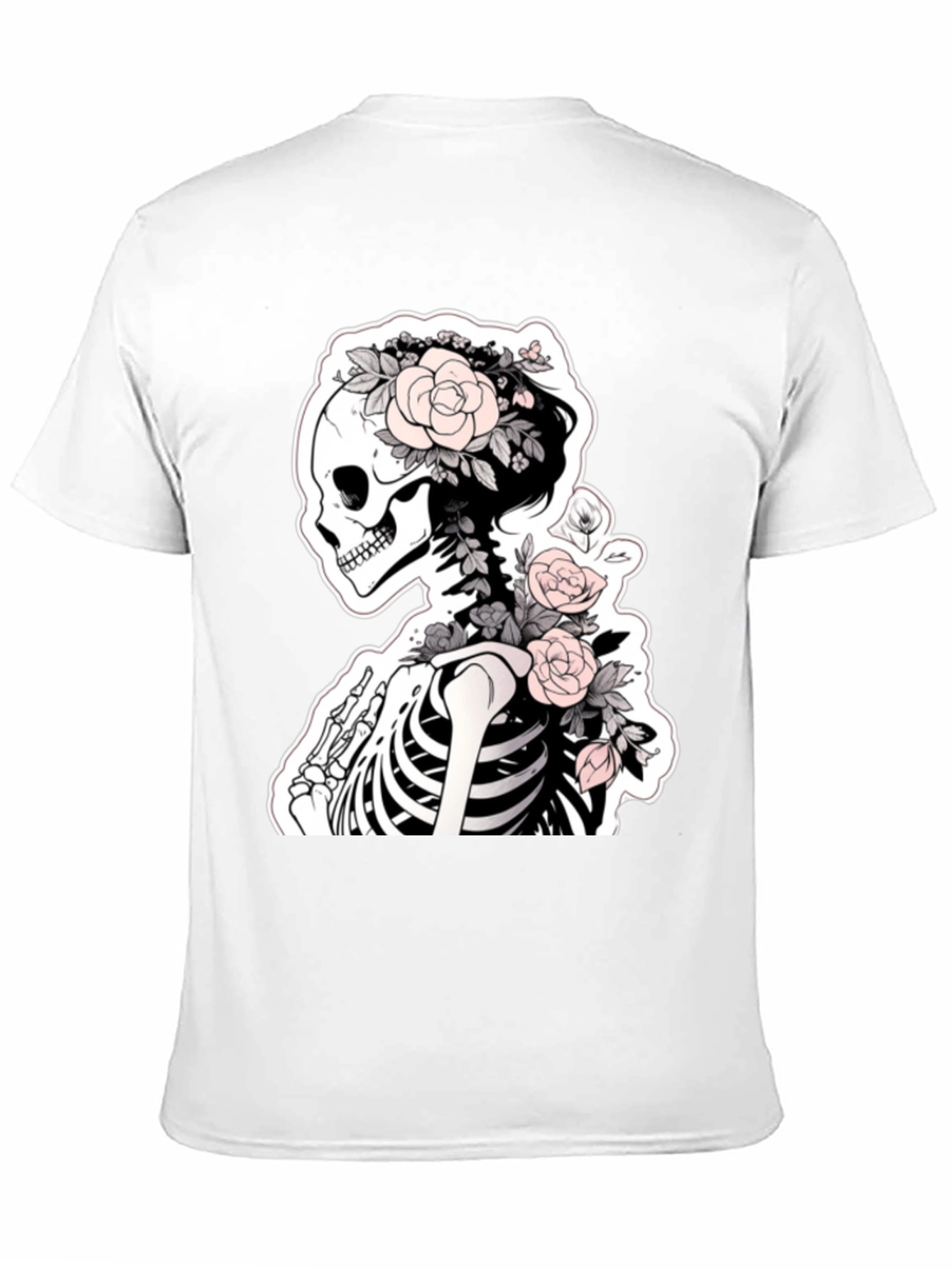 Floral Skeleton Graphic Tee - Unique Style