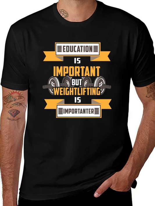 Education vs. Weightlifting Graphic T-Shirt