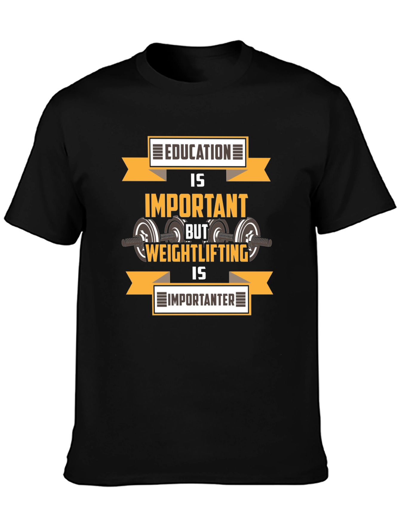 Education vs. Weightlifting Graphic T-Shirt