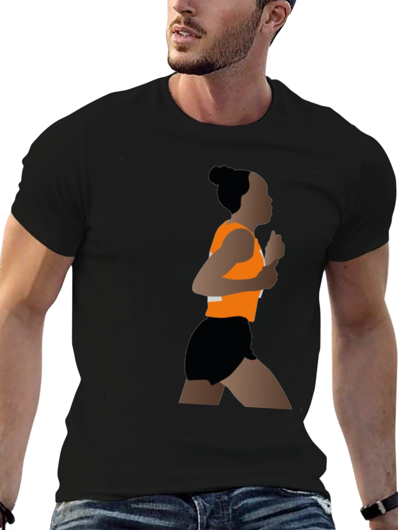 Runner Graphic Black T-Shirt