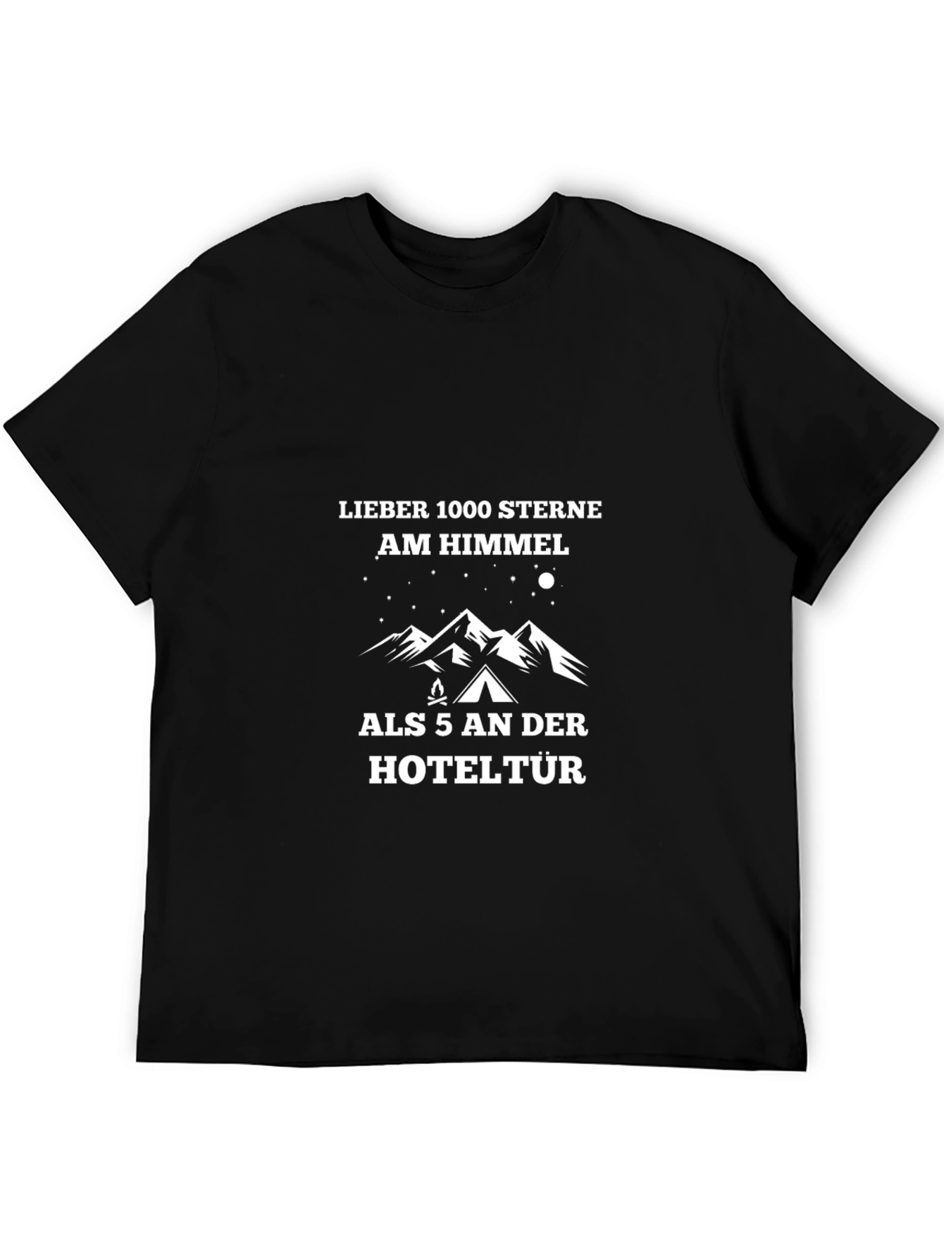 Camping Starry Sky Graphic Tee - German Text