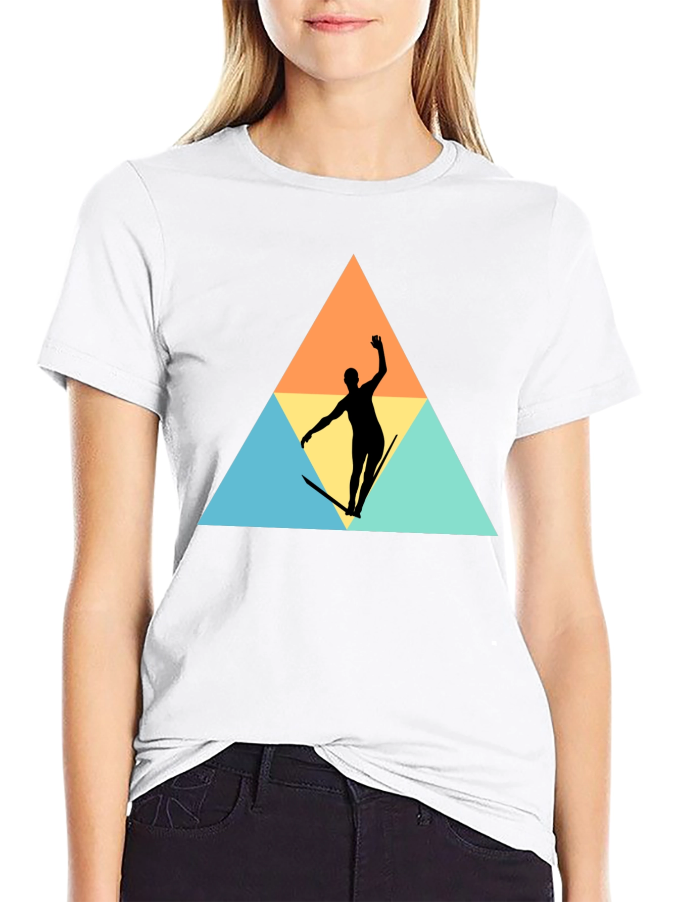 Retro Surfer Silhouette Graphic Tee - Black