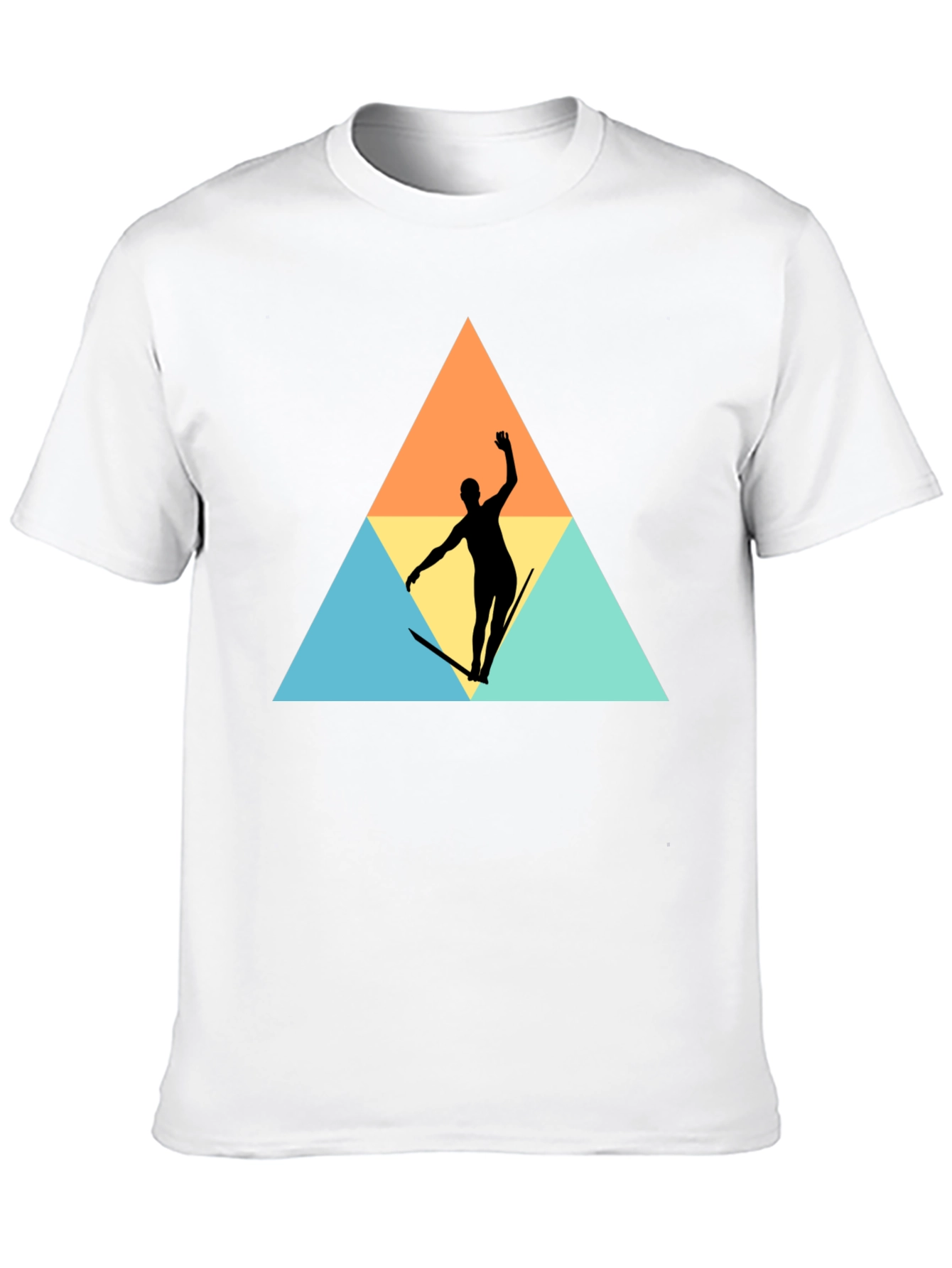 Retro Surfer Silhouette Graphic Tee - Black