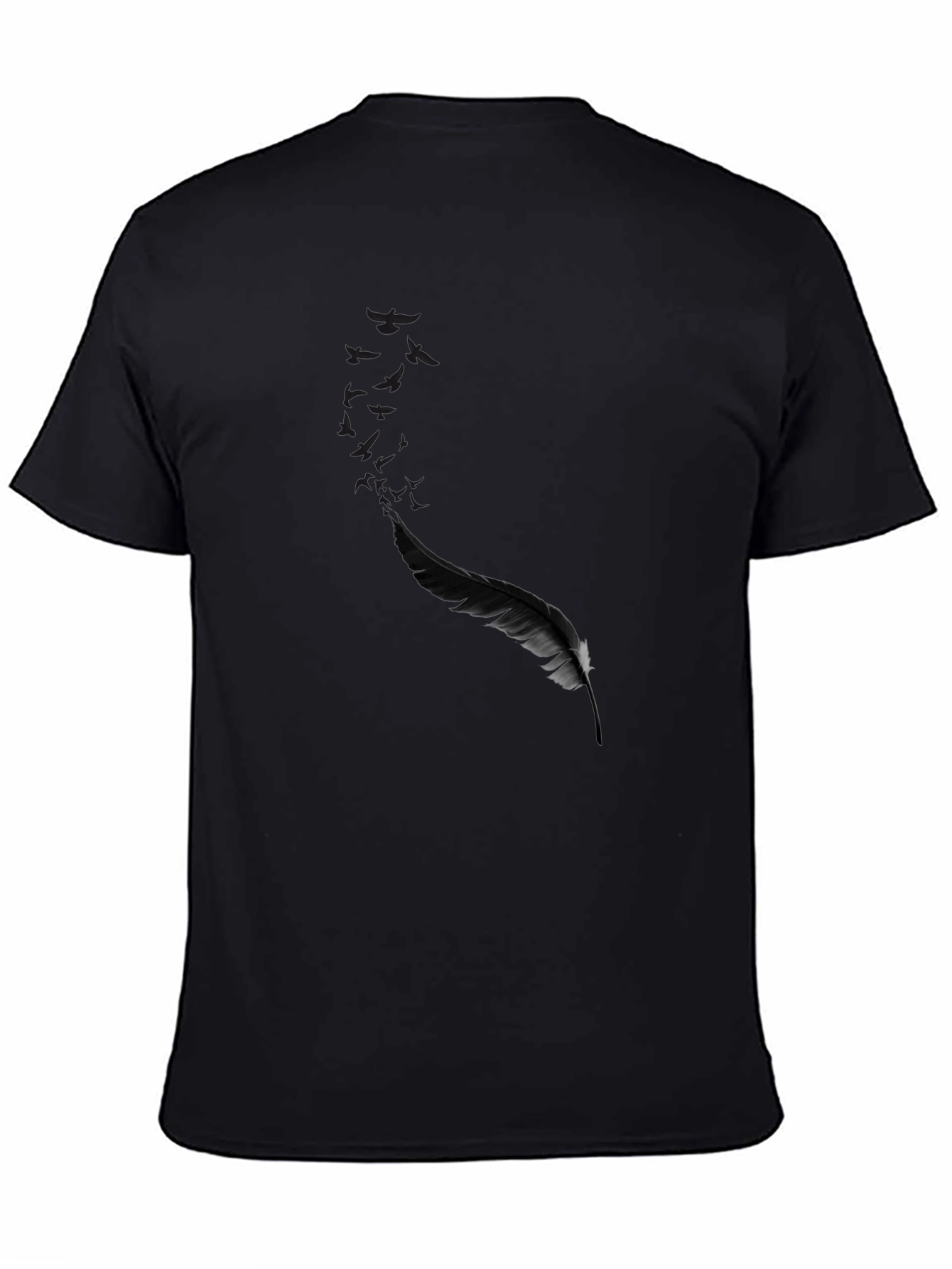 Black Feather Graphic Print Tee
