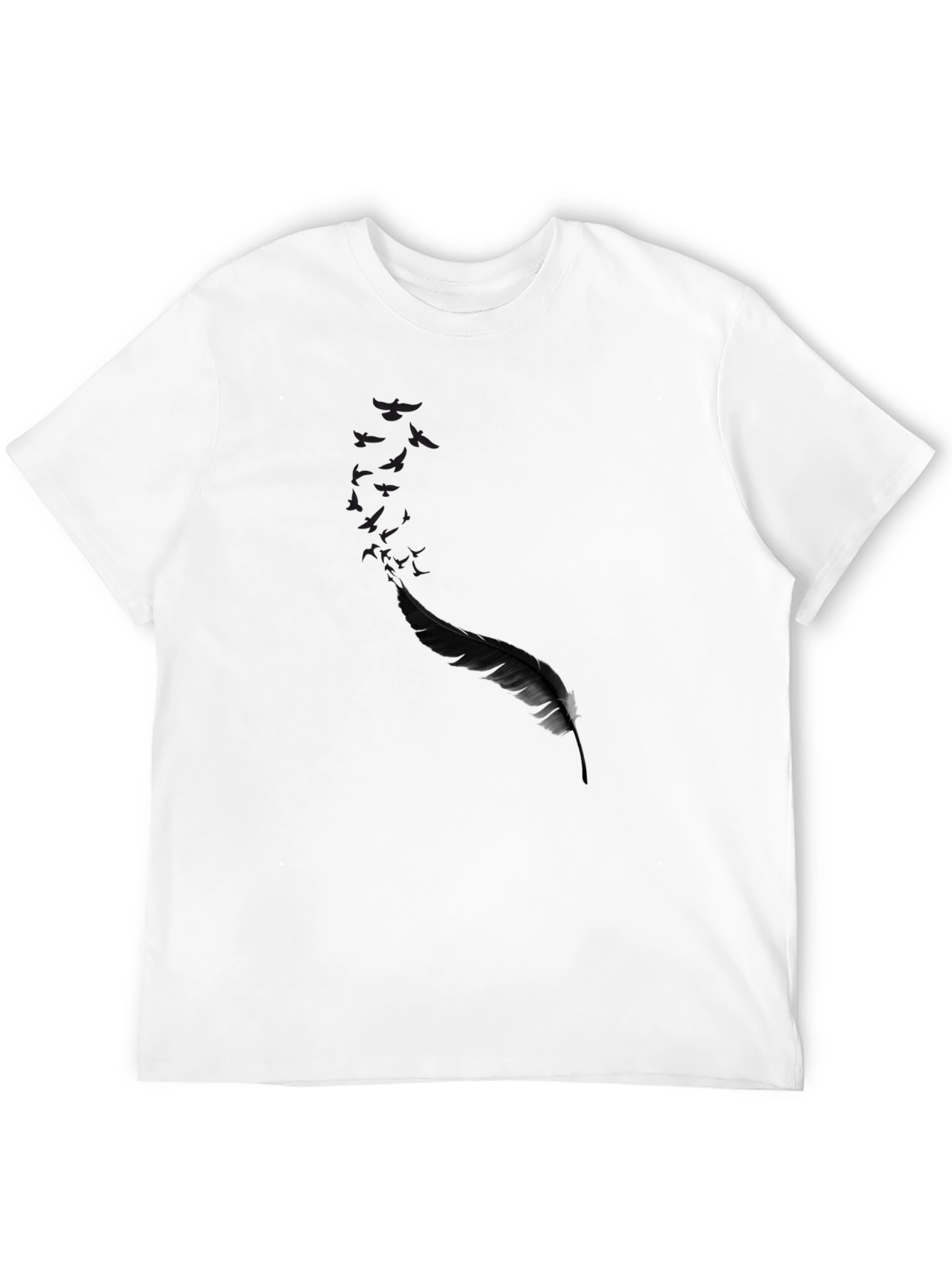 Black Feather Graphic Print Tee