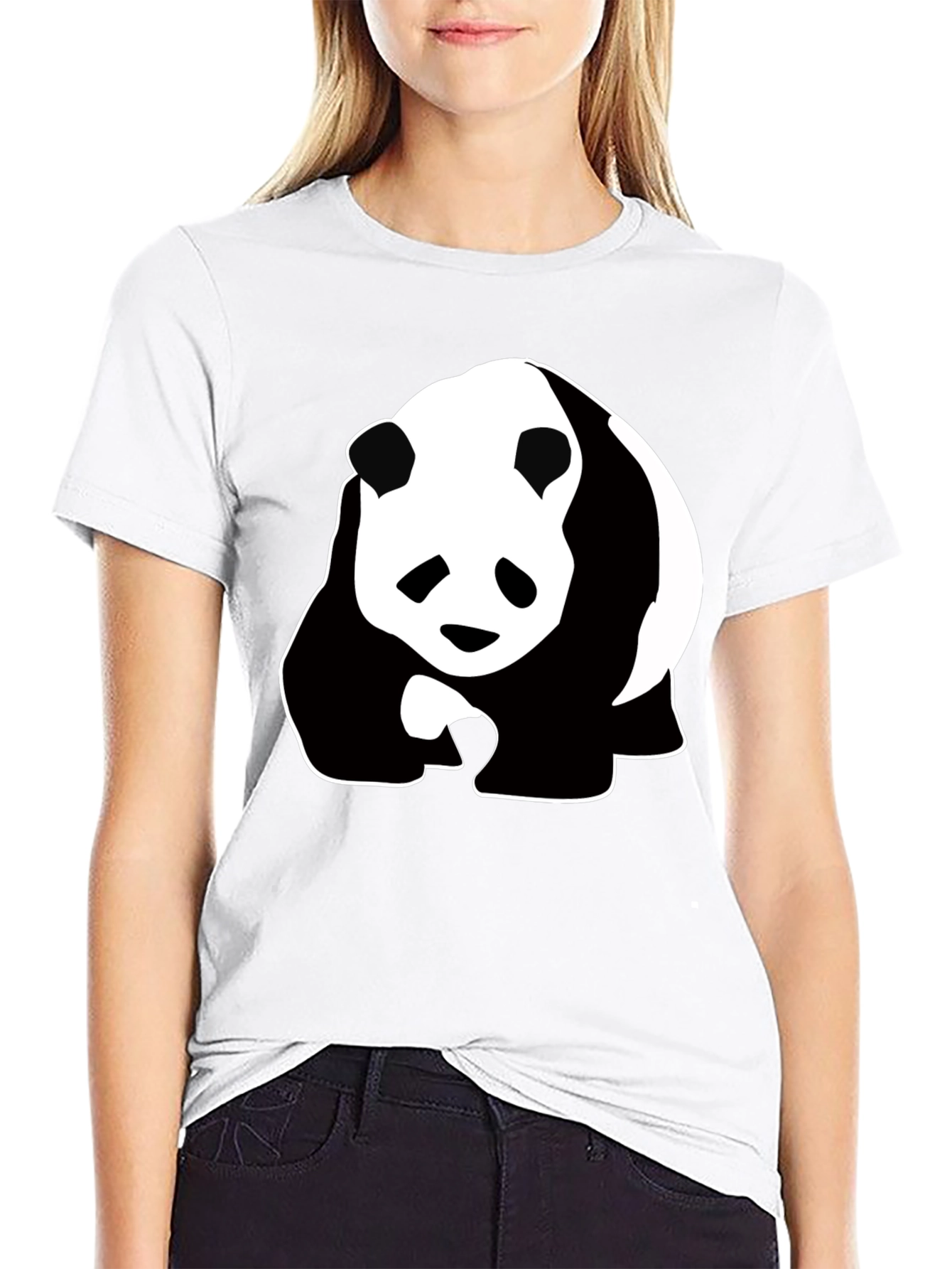 Panda Graphic Tee - Black Cotton T-Shirt