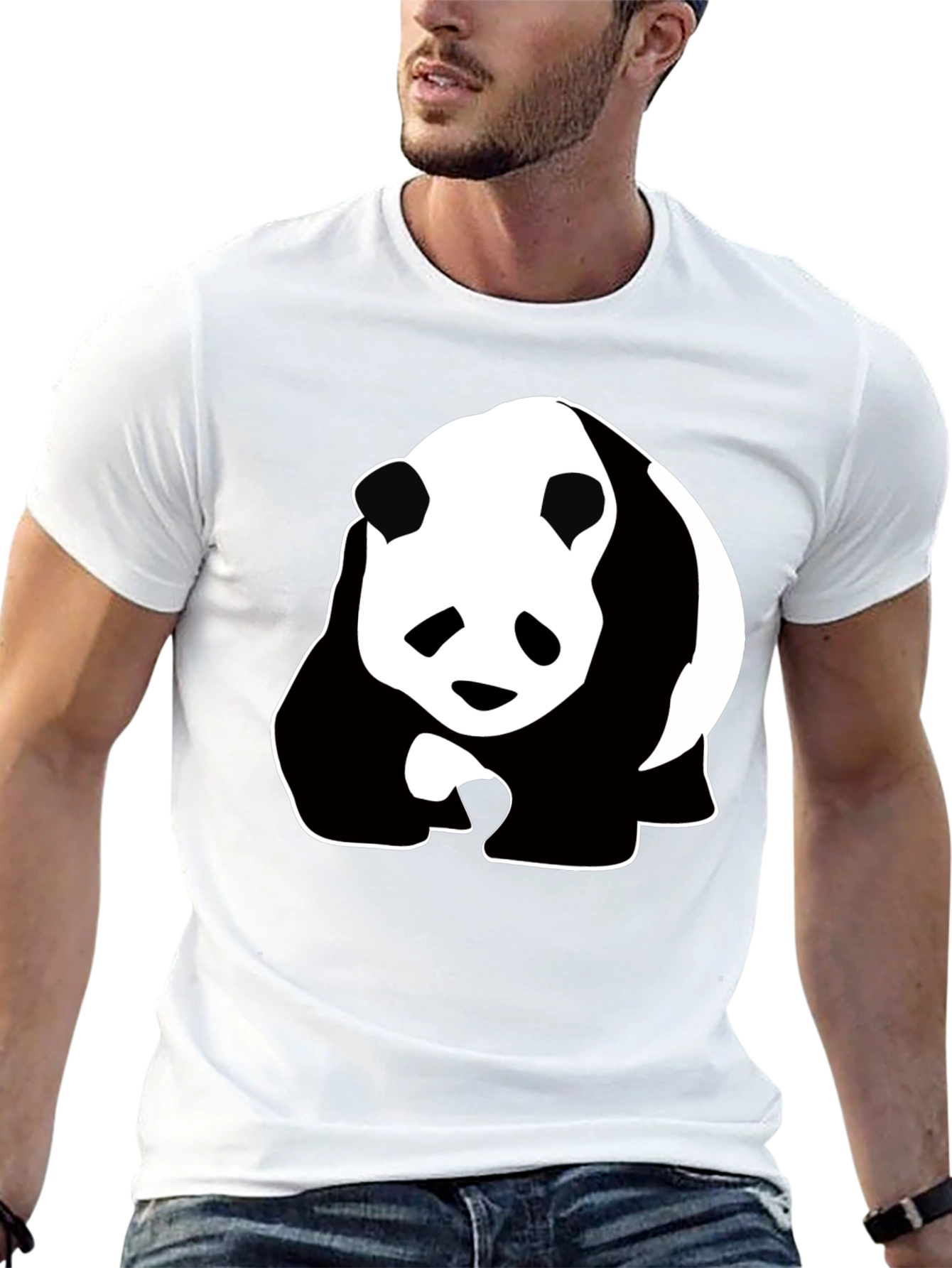 Panda Graphic Tee - Black Cotton T-Shirt