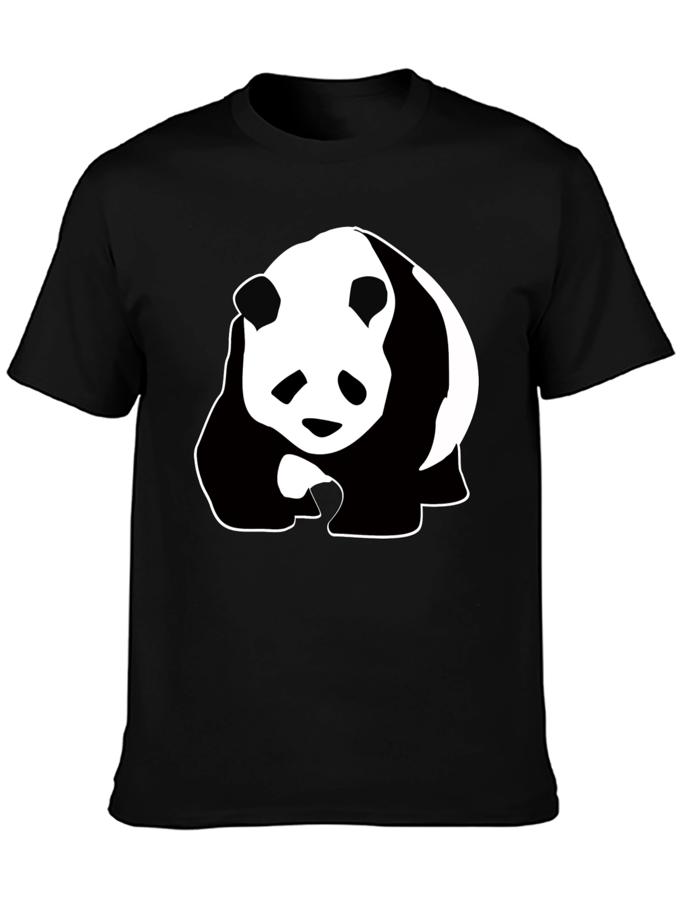 Panda Graphic Tee - Black Cotton T-Shirt