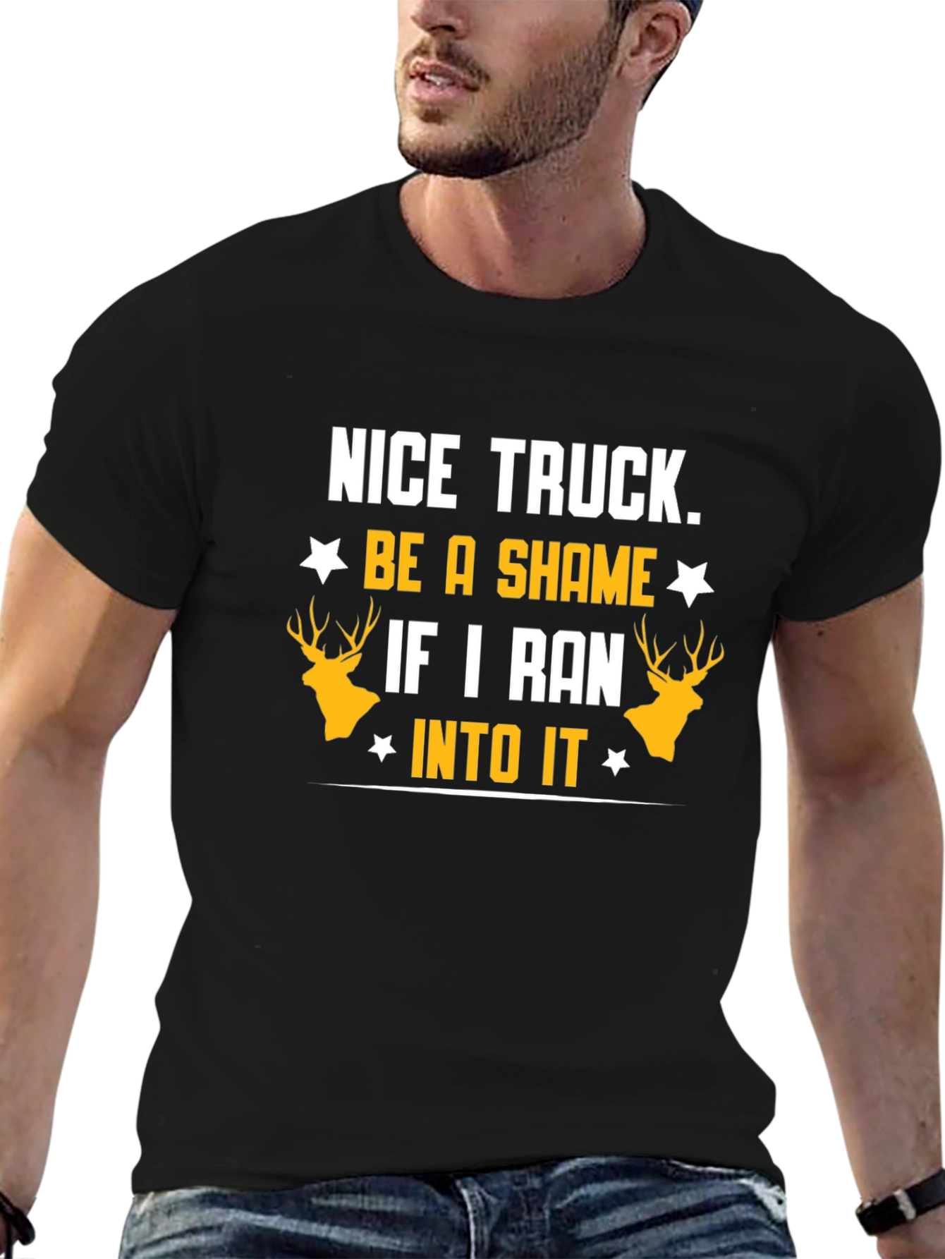 Nice Truck Deer Graphic T-Shirt
