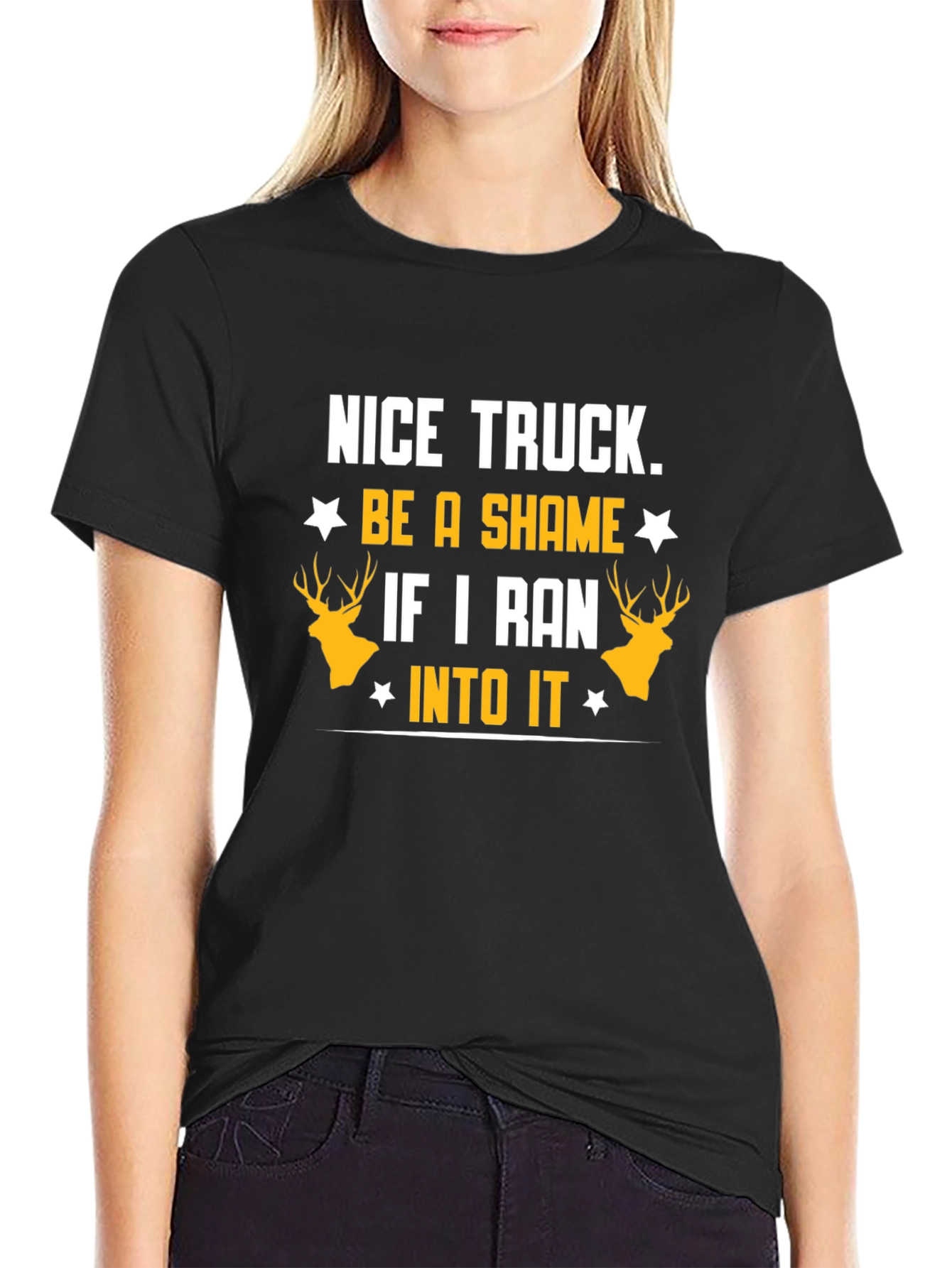 Nice Truck Deer Graphic T-Shirt