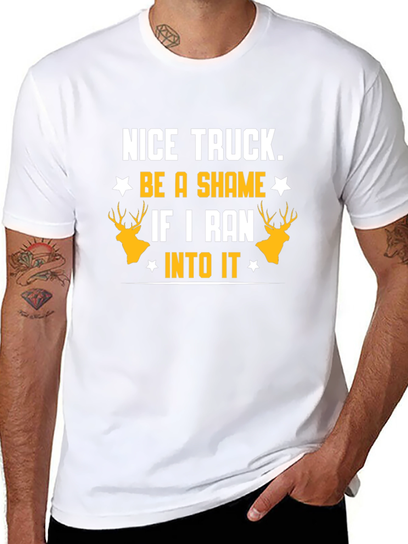 Nice Truck Deer Graphic T-Shirt