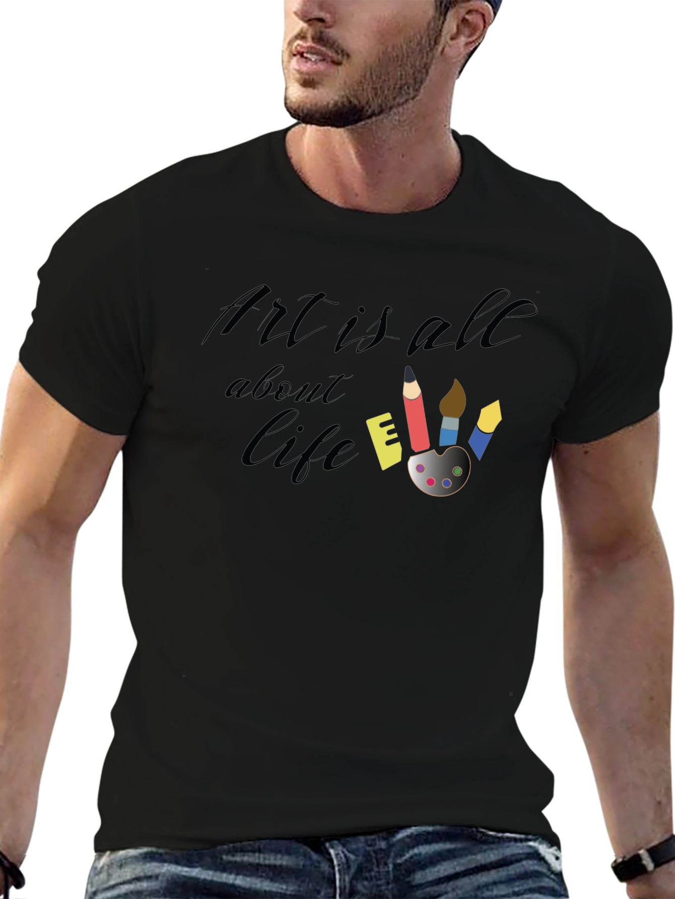 Art Is All About Life Black T-Shirt