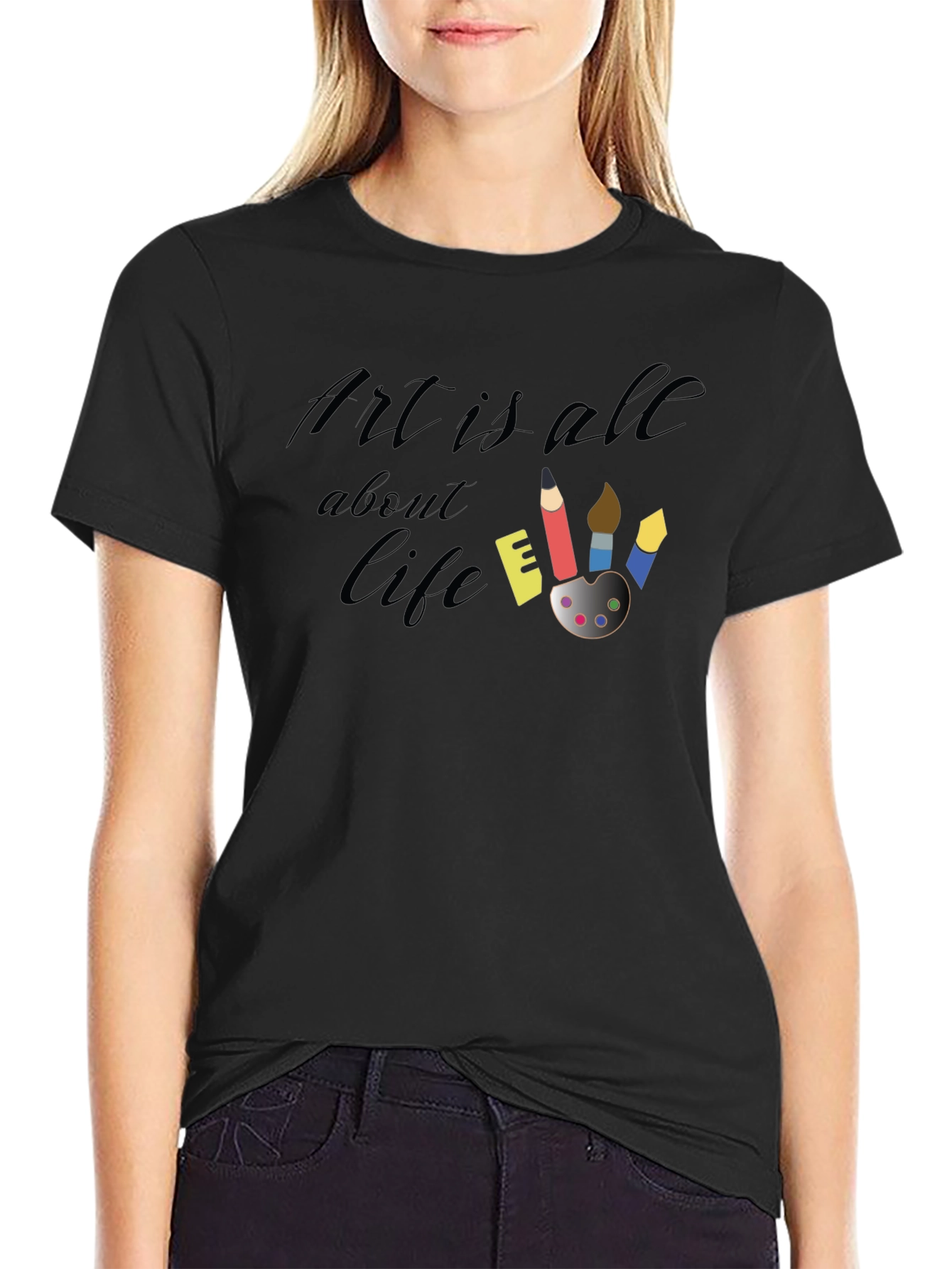 Art Is All About Life Black T-Shirt