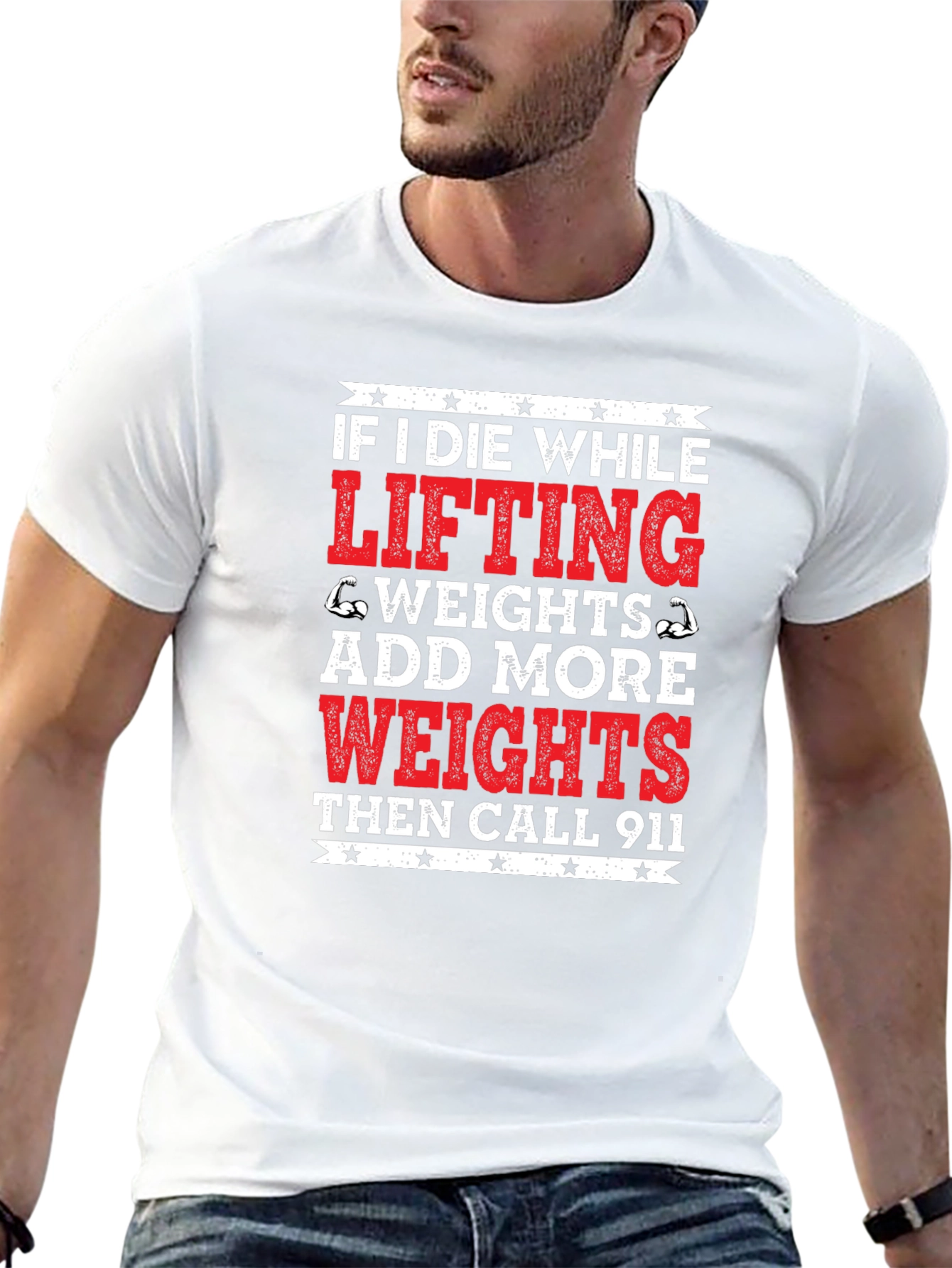 Funny Gym T-Shirt - Add More Weights