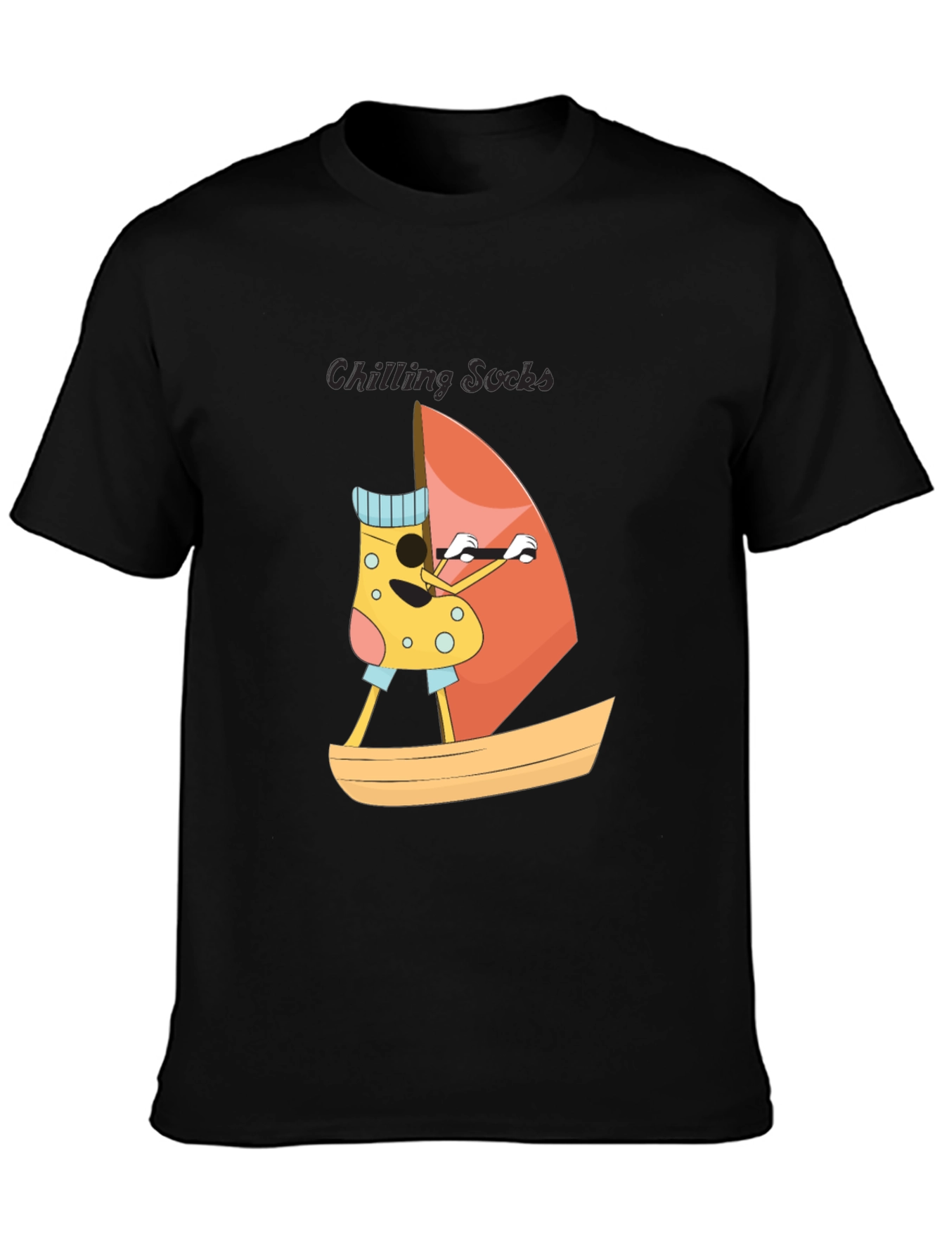 Chilling Socks Black T-Shirt