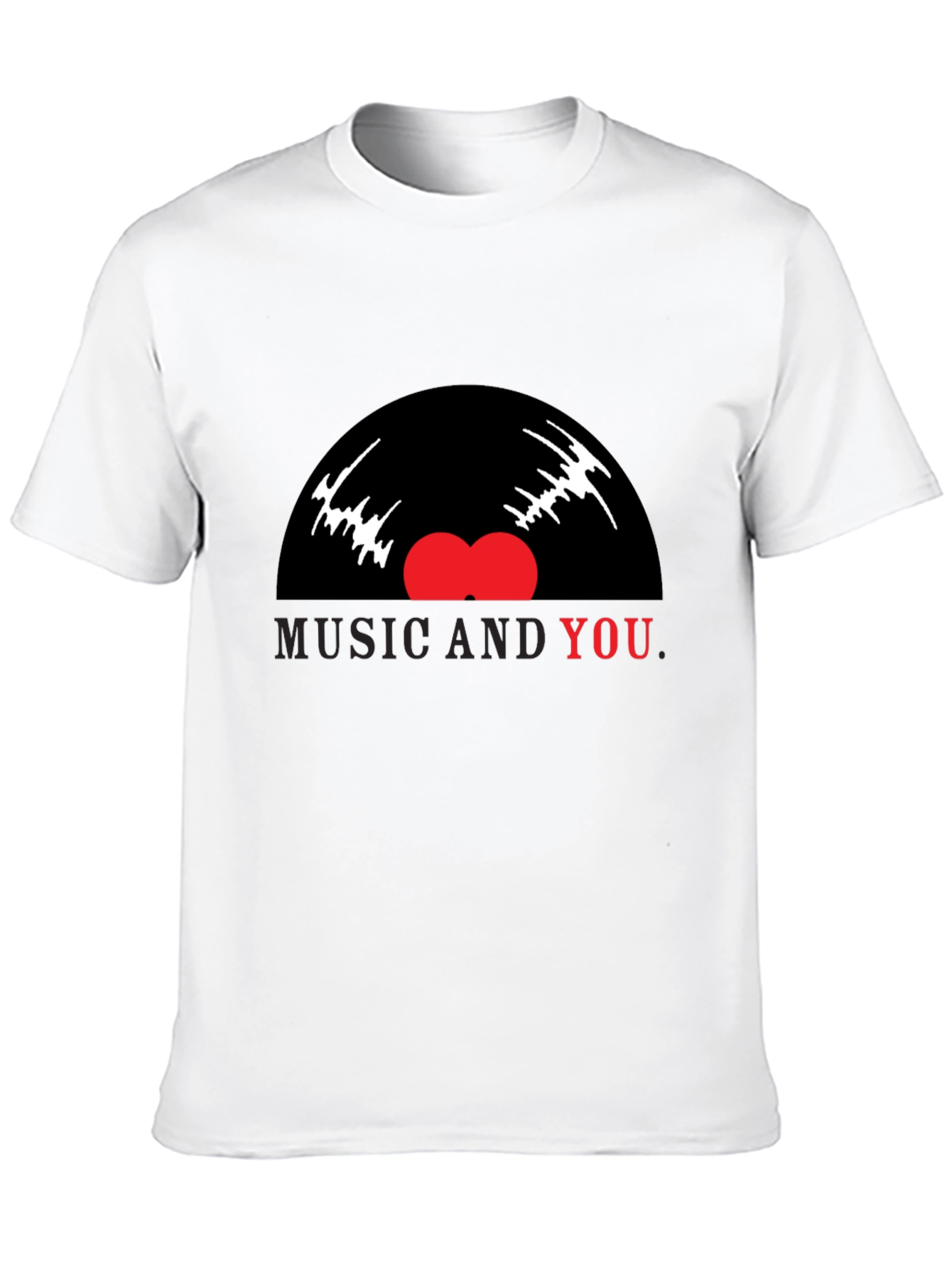 Music and You Graphic Tee - Black Cotton Blend
