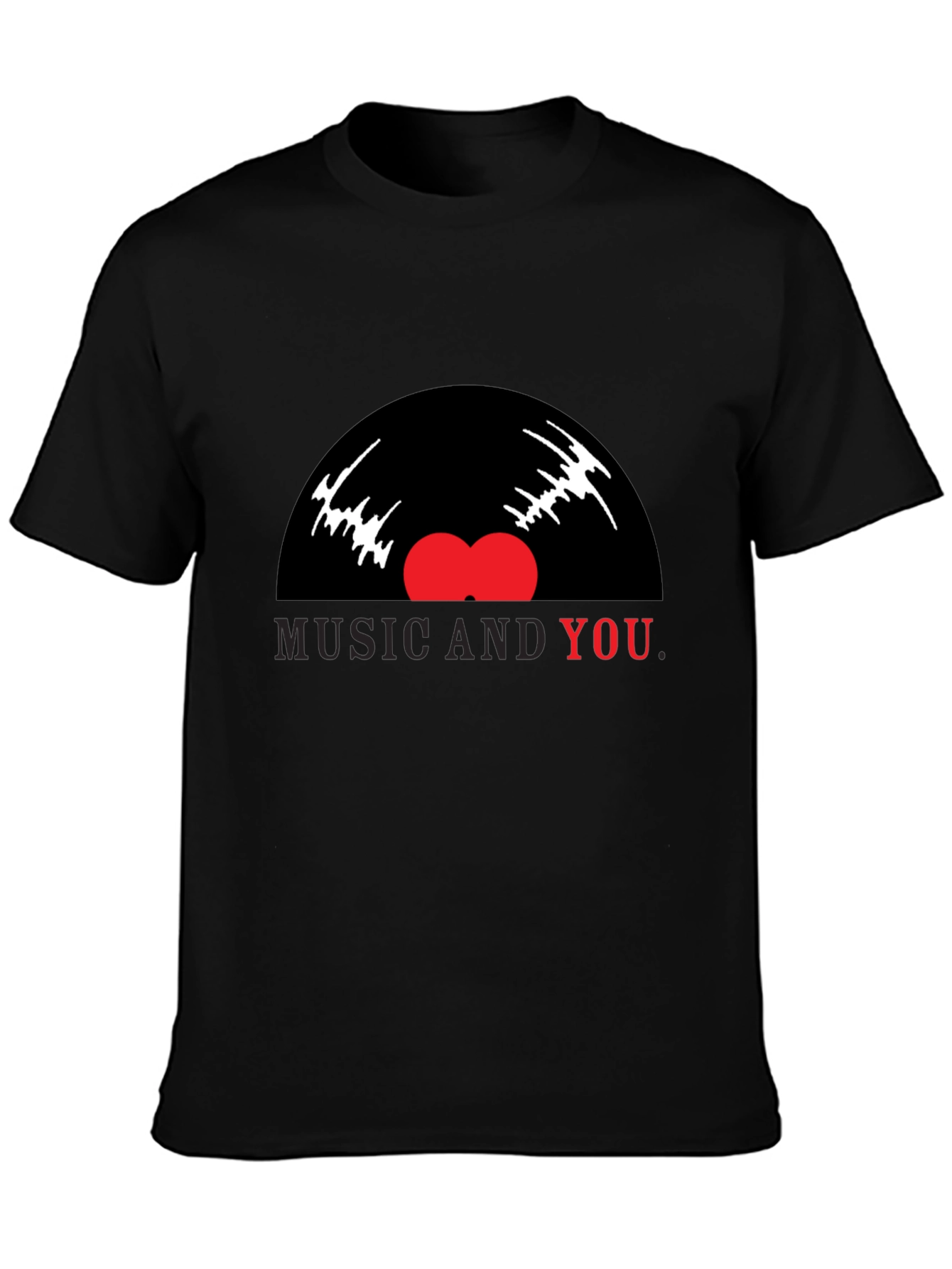 Music and You Graphic Tee - Black Cotton Blend