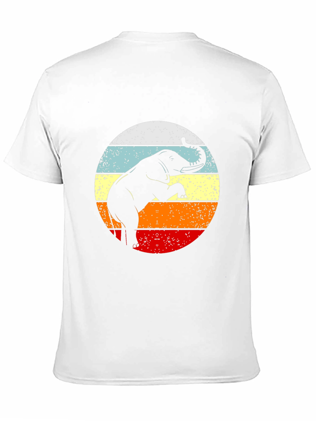 Retro Elephant Sunset Graphic Tee - Black