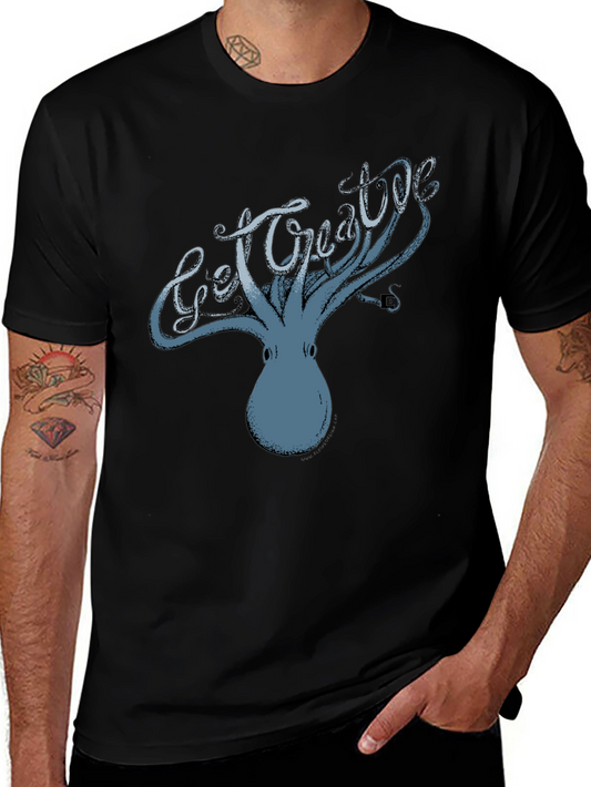 Get Creative Octopus Graphic Tee - Black