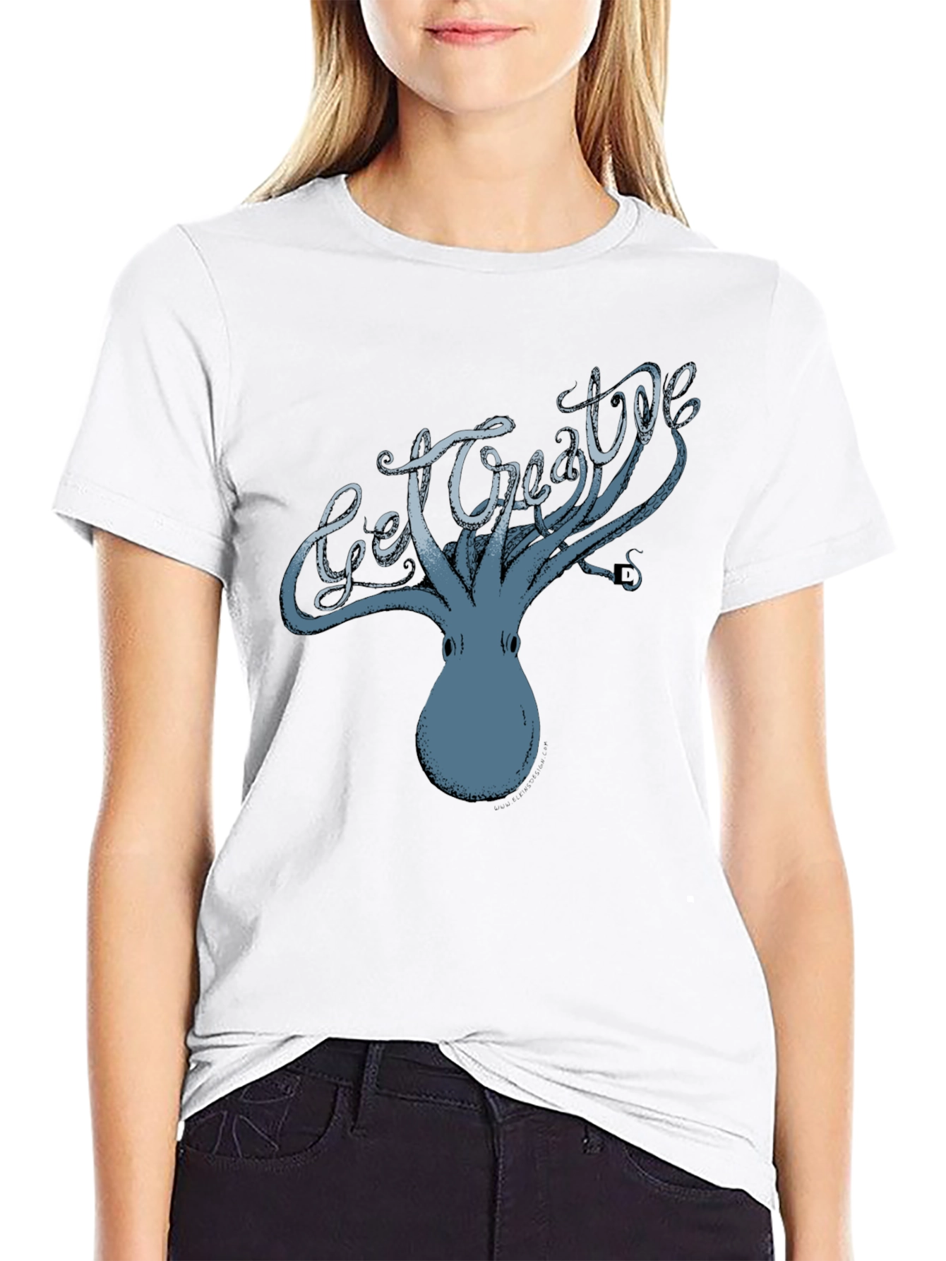 Get Creative Octopus Graphic Tee - Black