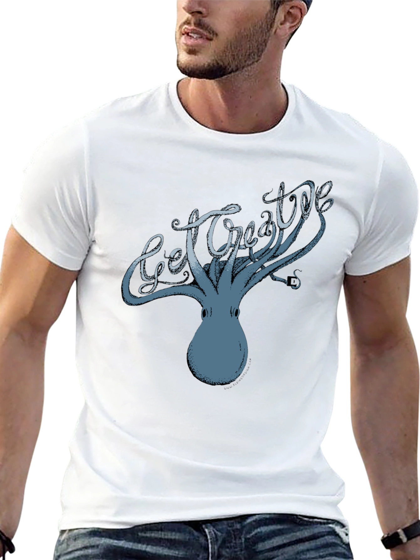 Get Creative Octopus Graphic Tee - Black