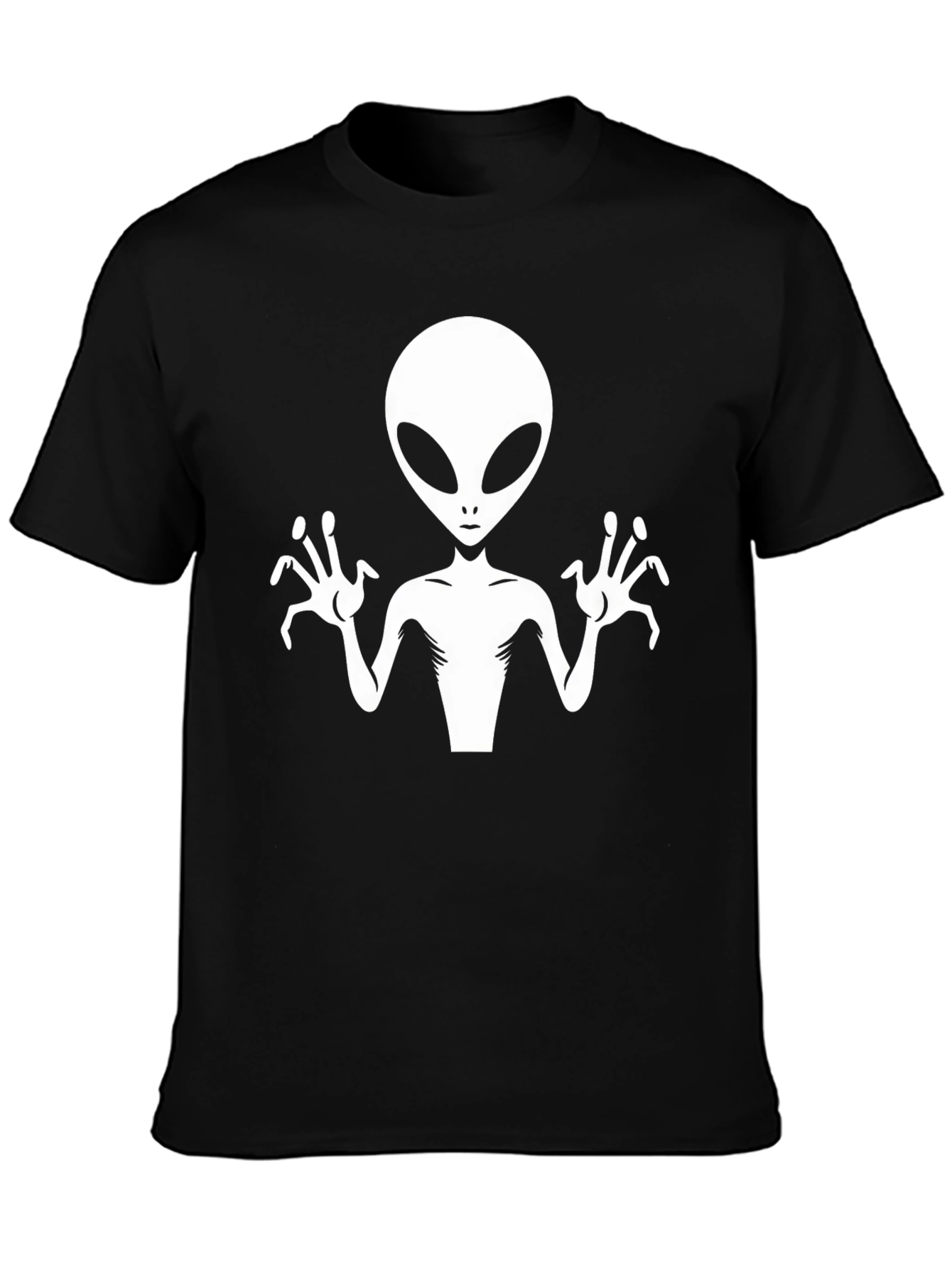 Alien Graphic Tee - Black Cotton T-Shirt