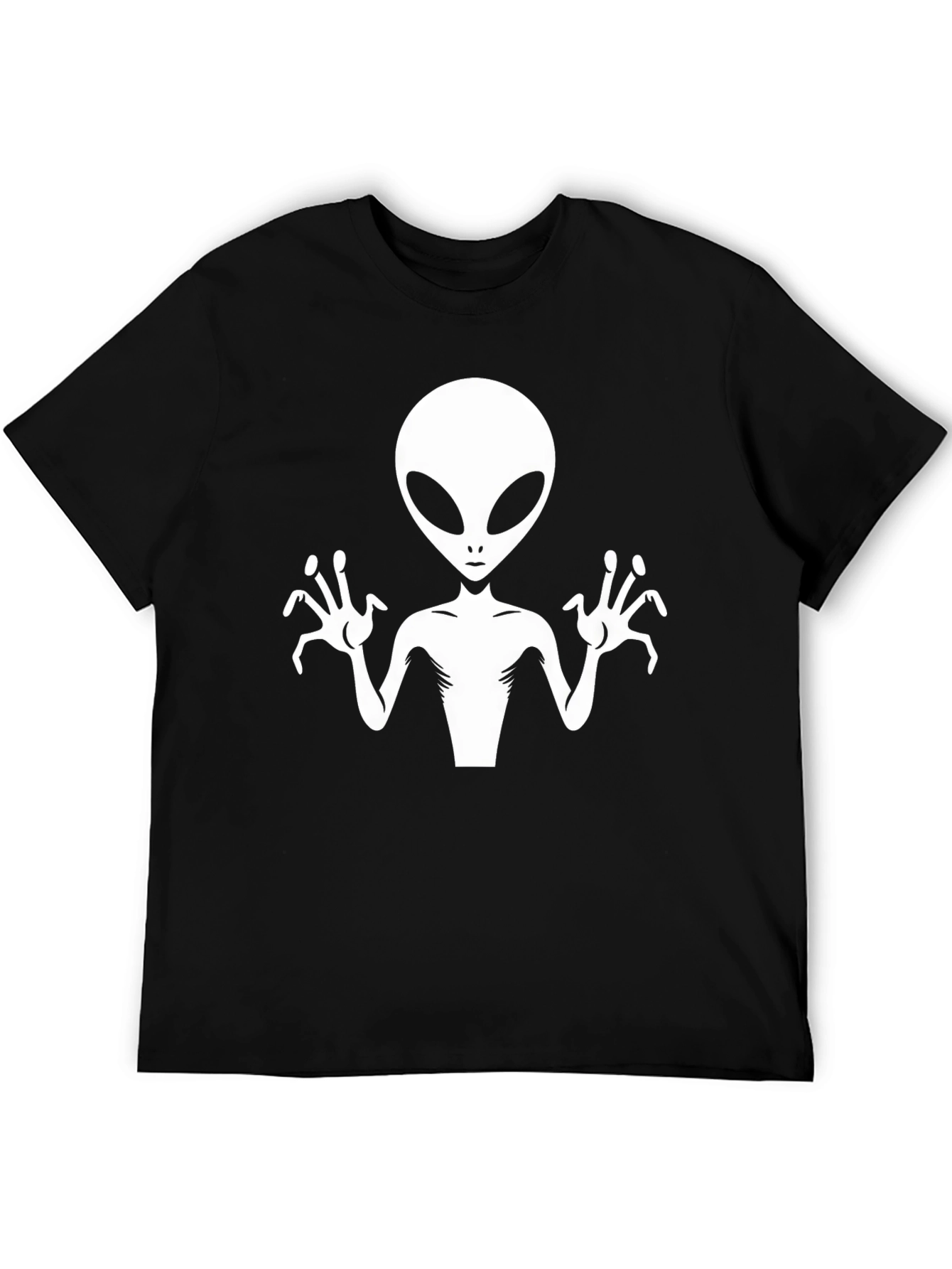 Alien Graphic Tee - Black Cotton T-Shirt