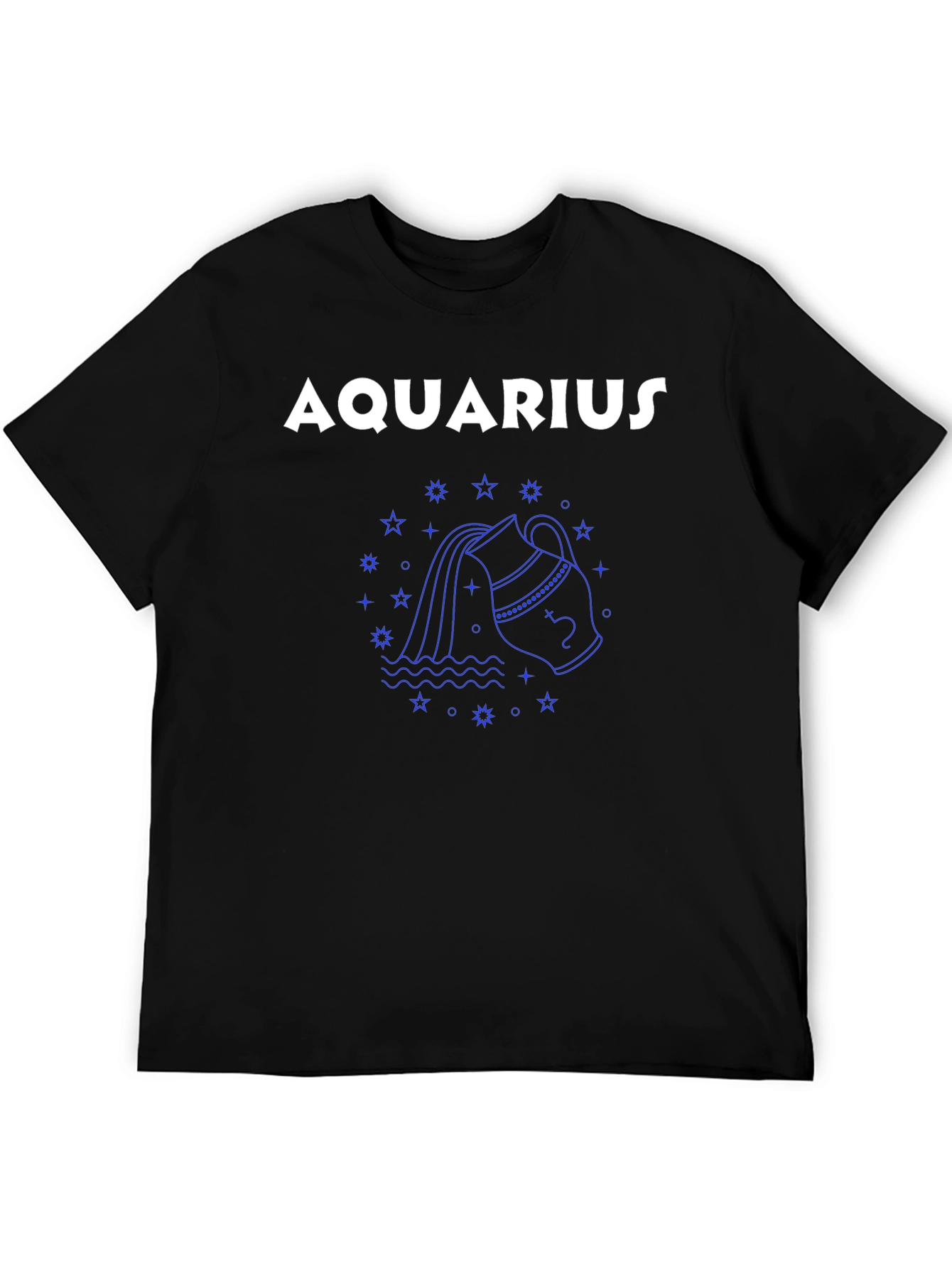 Aquarius Zodiac Graphic Tee - Black Unisex T-Shirt