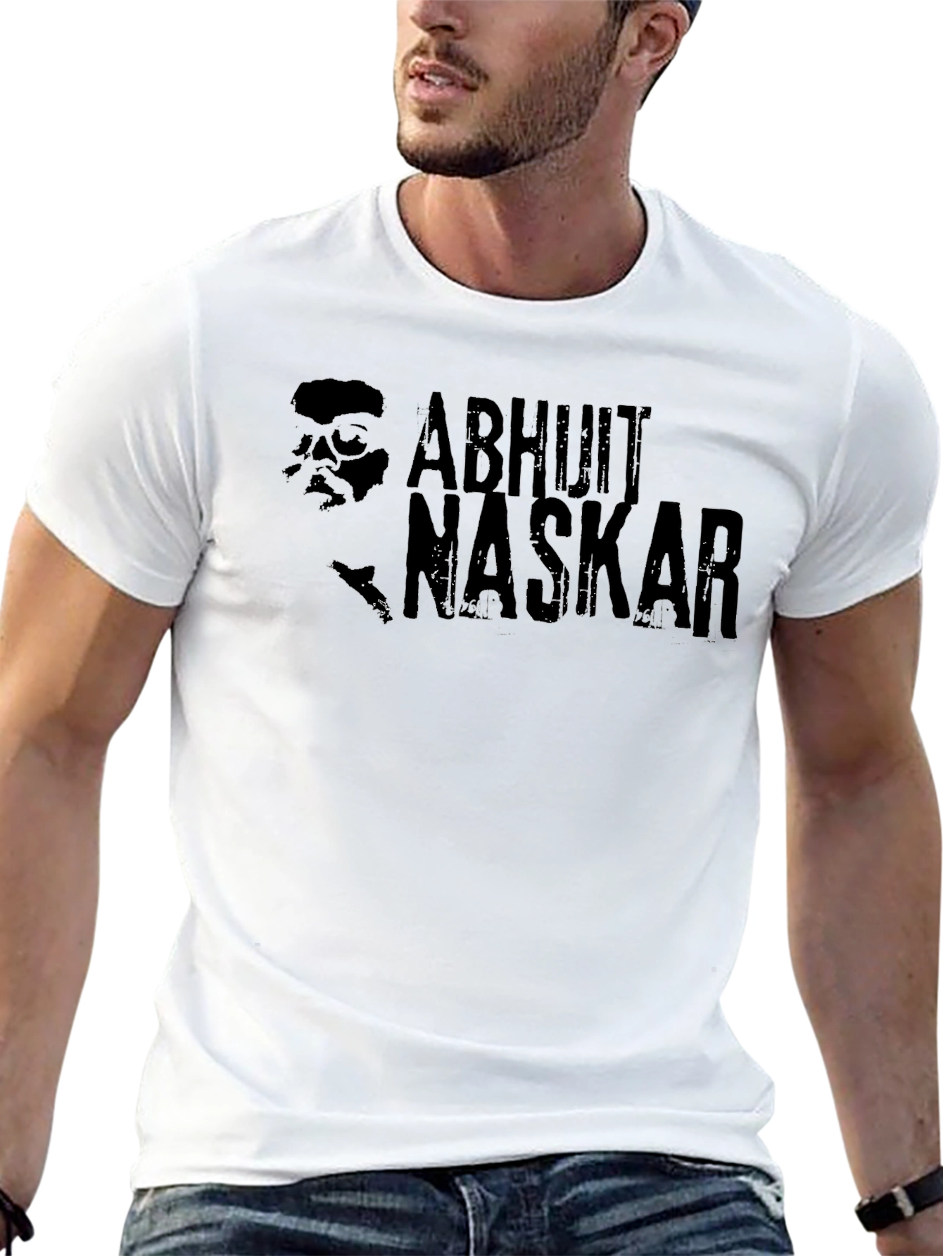 Abhijit Naskar Graphic Tee - Black Cotton T-Shirt
