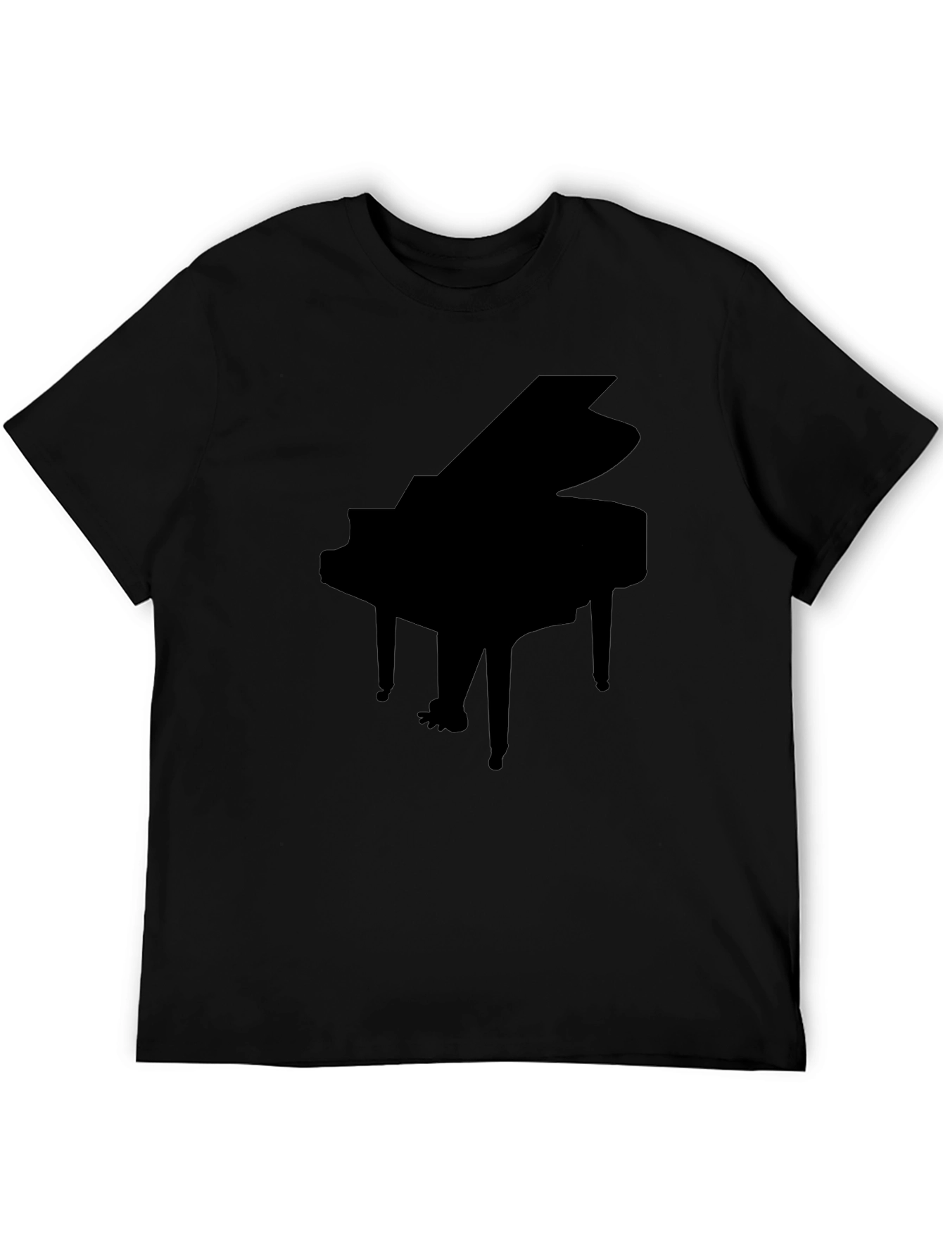 Grand Piano Silhouette Black T-Shirt