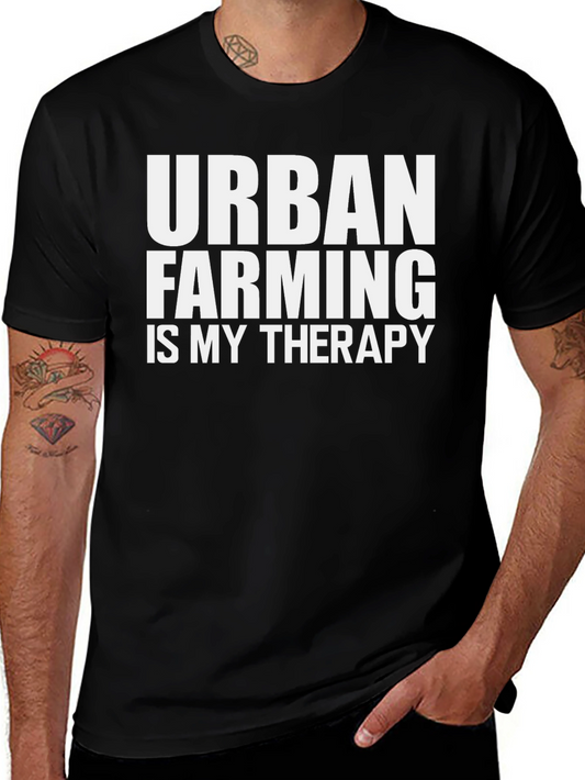 Urban Farming Therapy T-Shirt - Black Cotton Tee