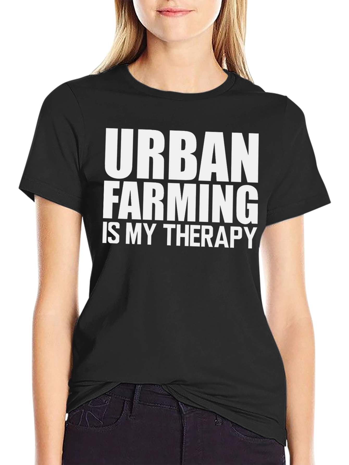 Urban Farming Therapy T-Shirt - Black Cotton Tee