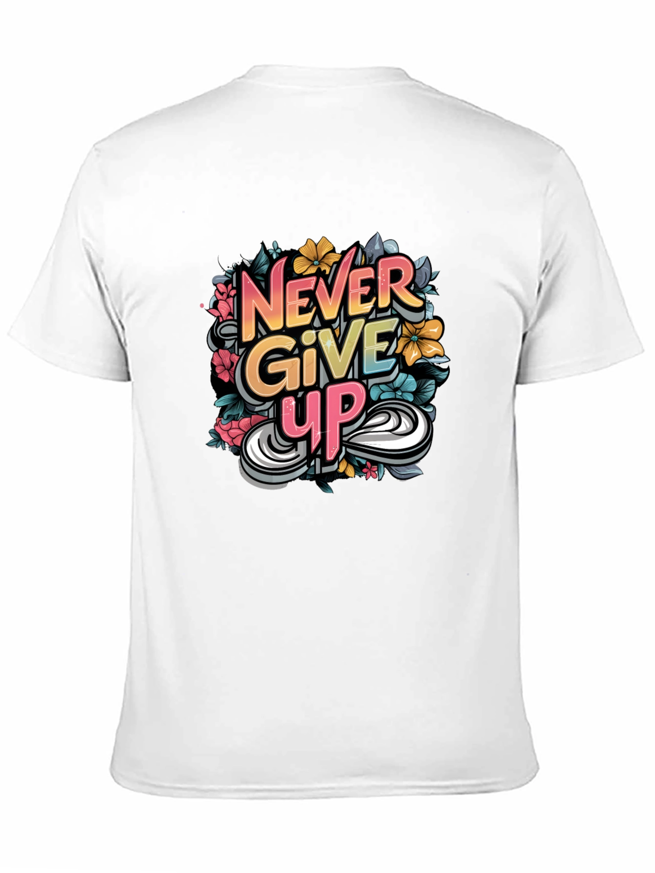 Never Give Up Graphic Print Tee