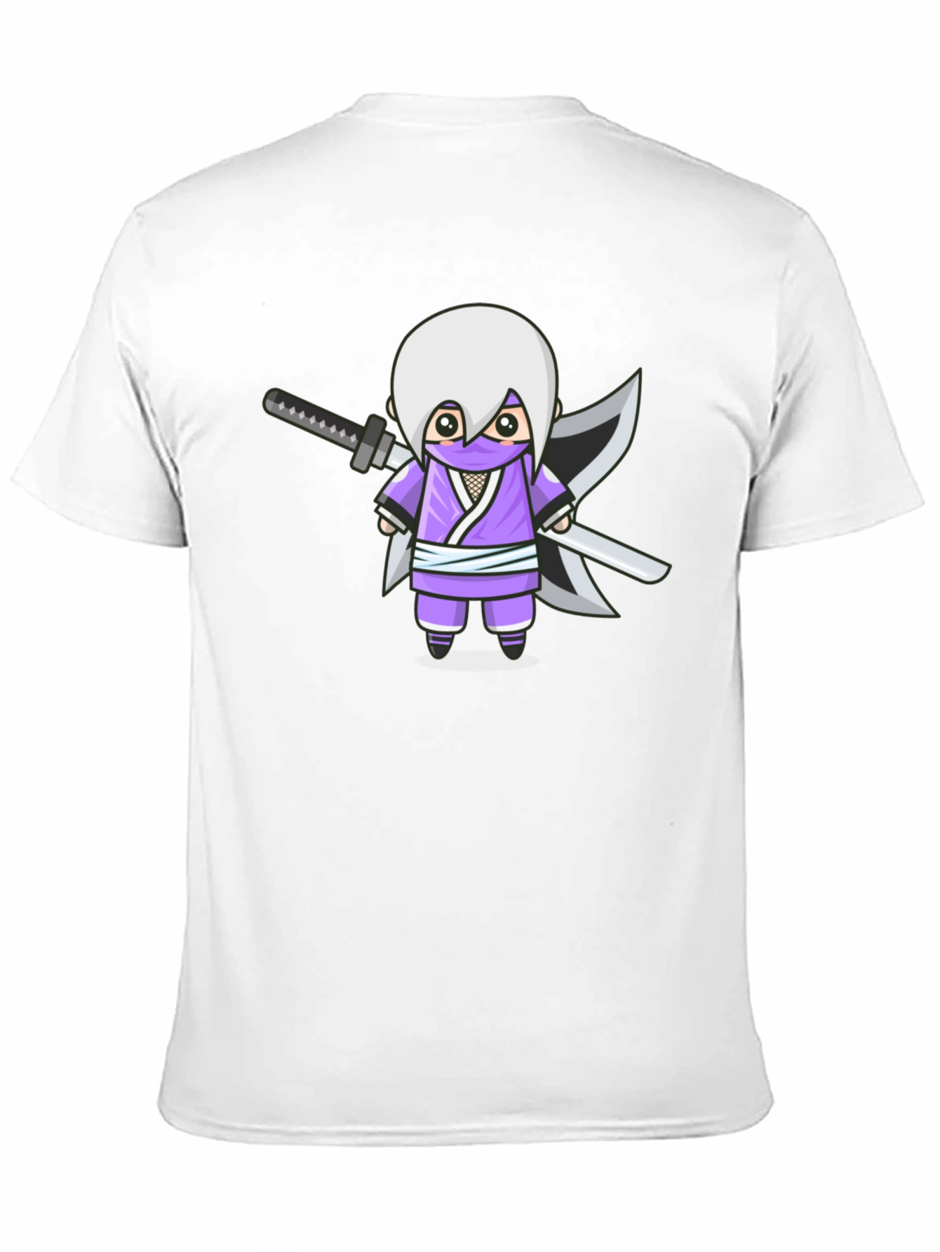Ninja Cartoon Graphic T-Shirt - Black Cotton Tee