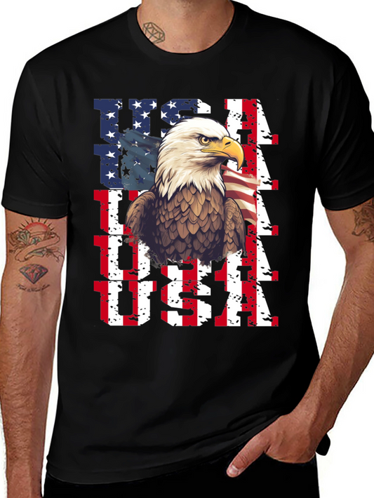 Patriotic Eagle USA Flag Graphic Tee