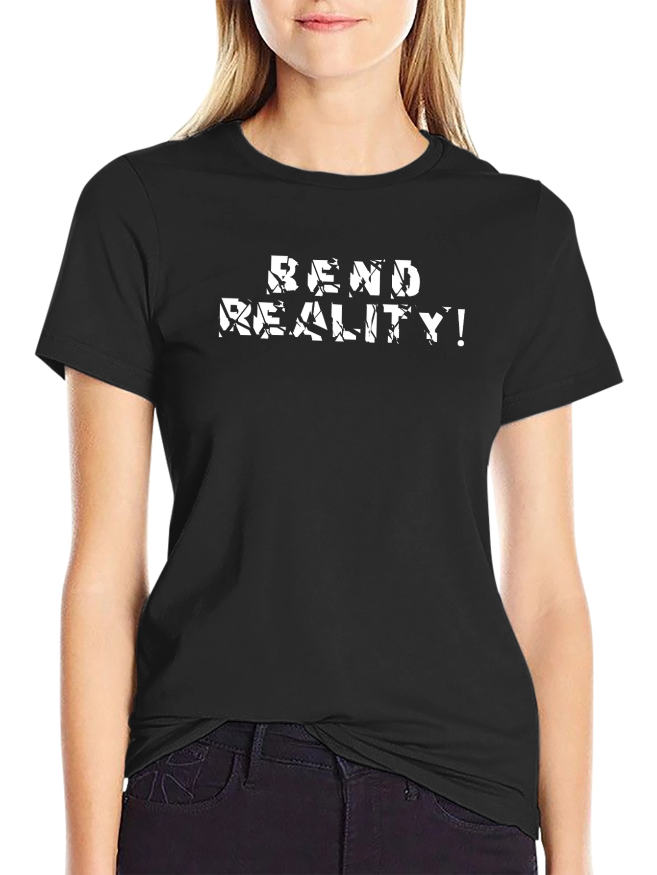 Bend Reality Graphic T-Shirt - Black Crew Neck Tee