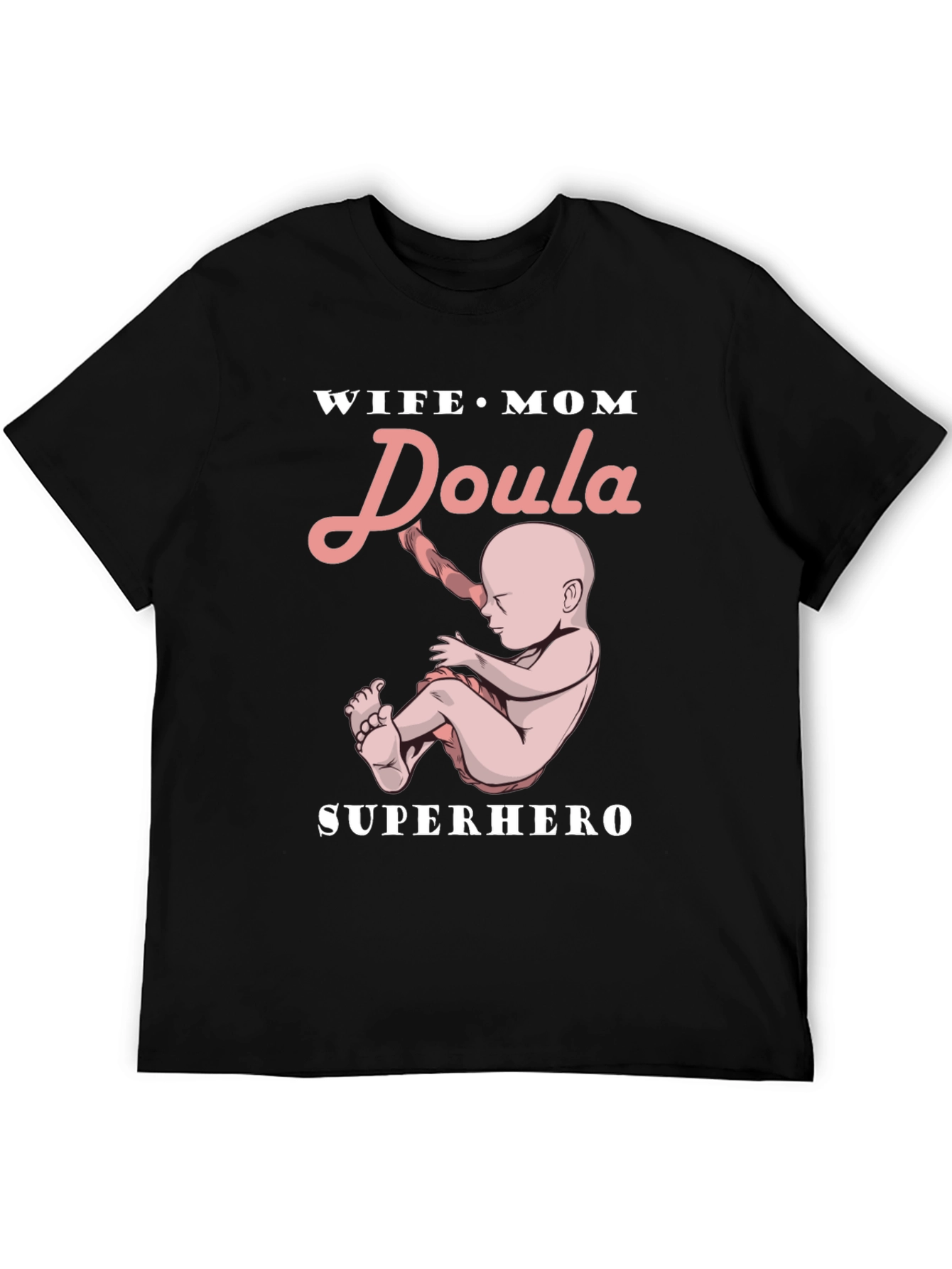 Wife Mom Doula Superhero Graphic Tee