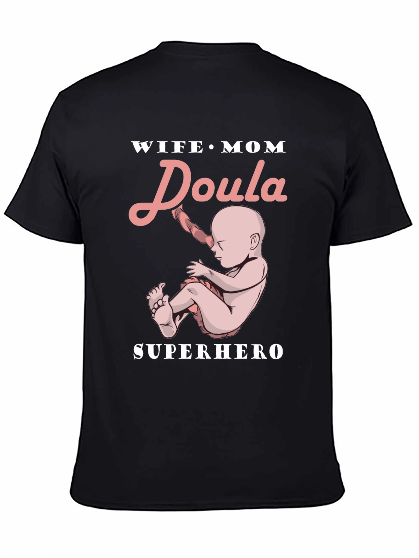Wife Mom Doula Superhero Graphic Tee