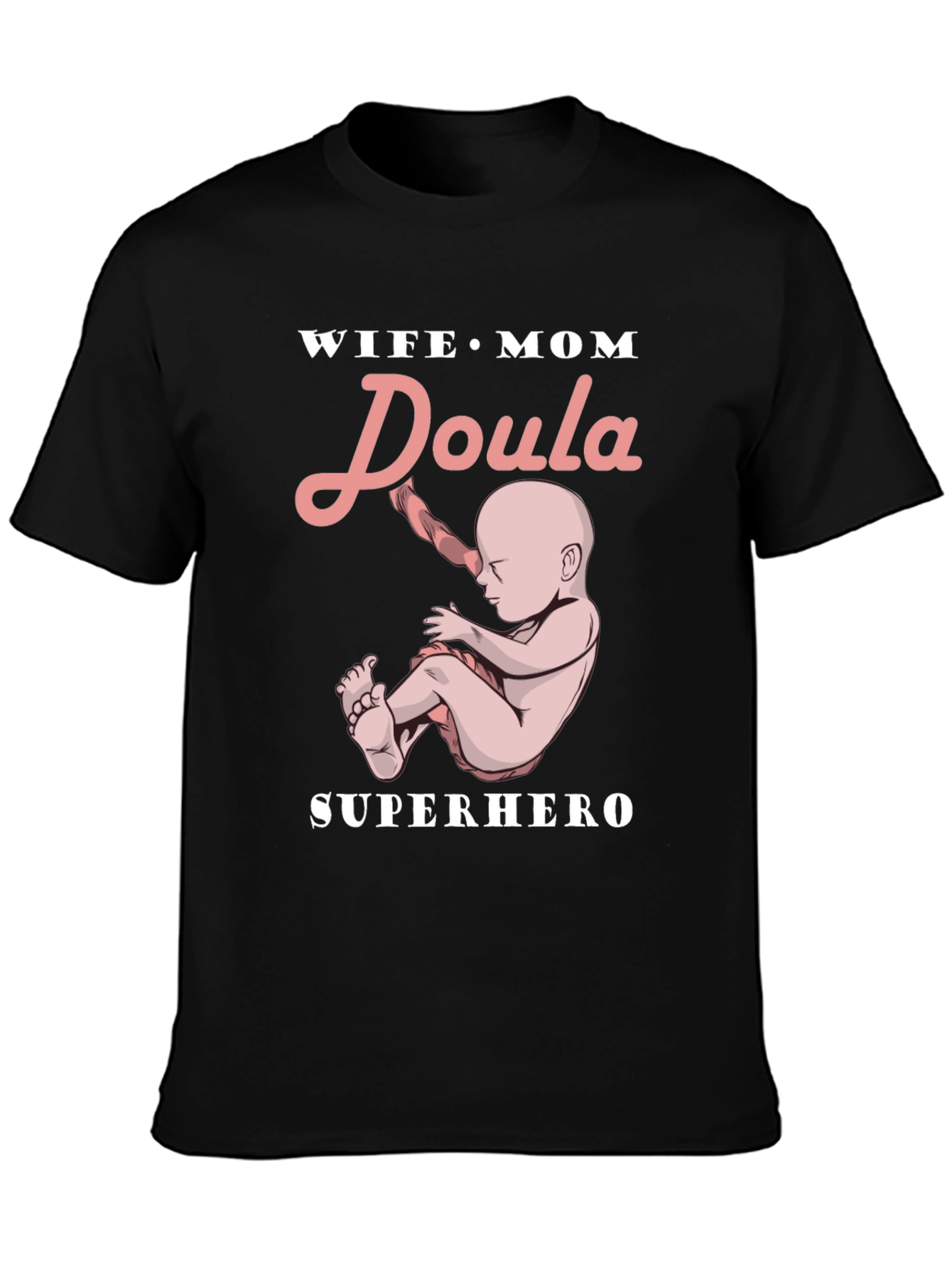 Wife Mom Doula Superhero Graphic Tee
