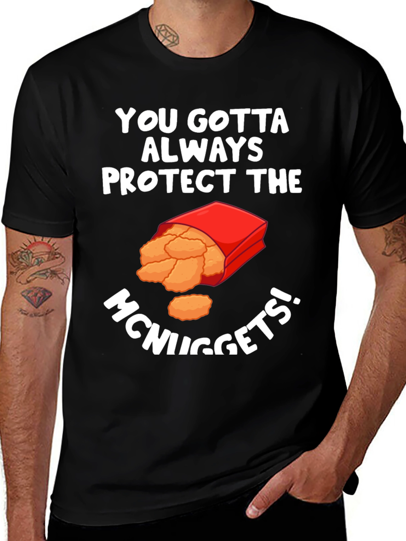 Protect The McNuggets Funny Graphic T-Shirt