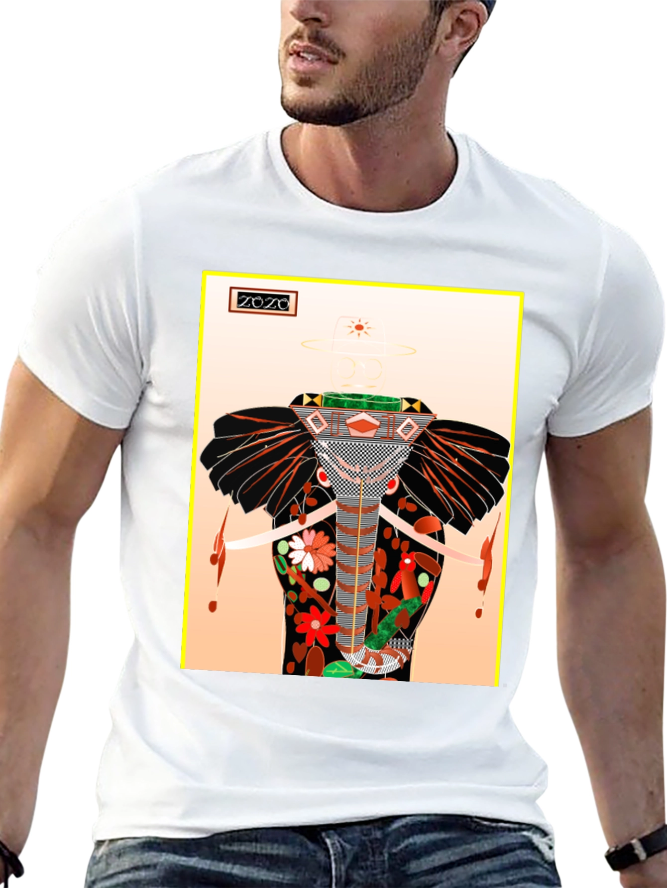Abstract Elephant Graphic Tee - Unique Artistic Design