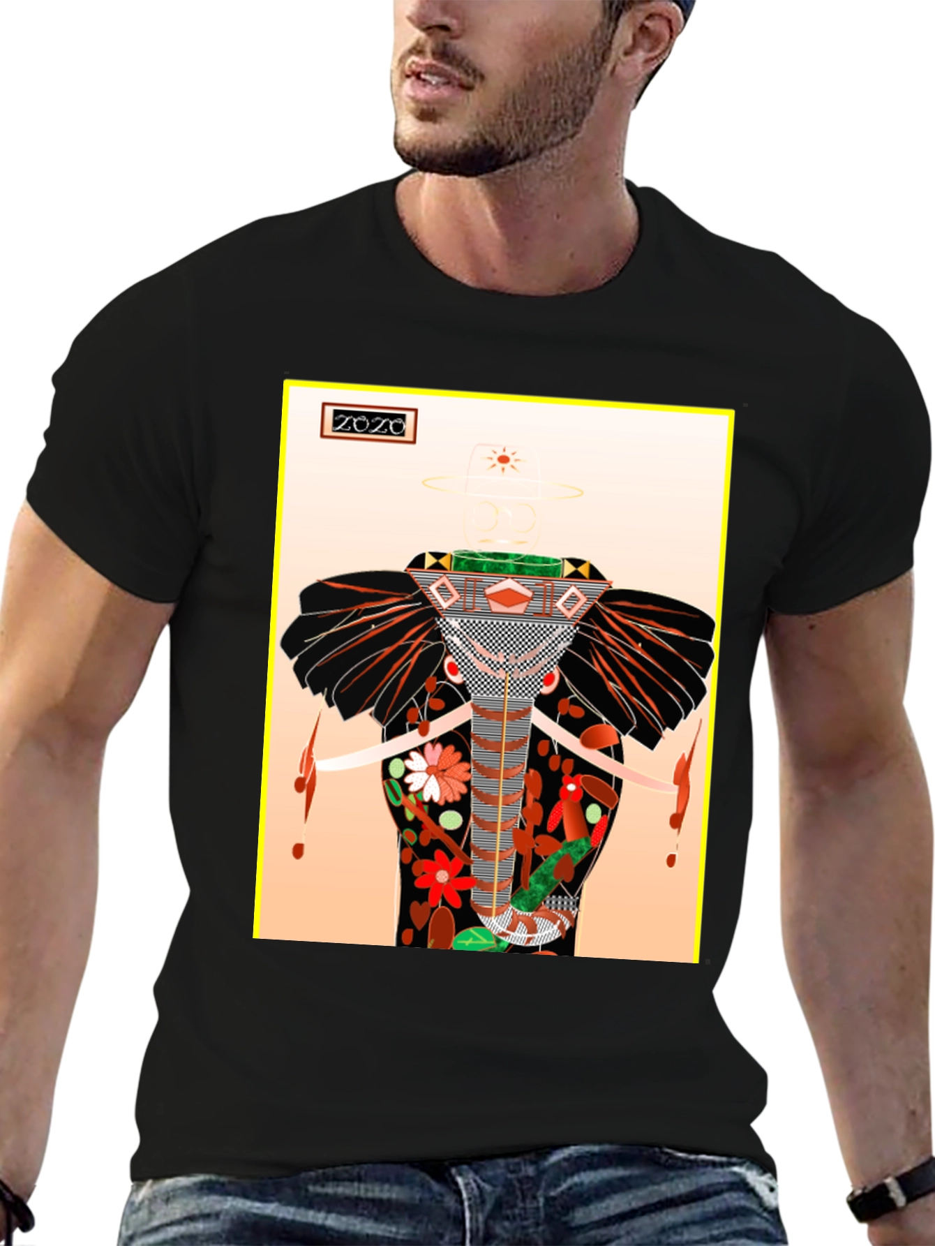 Abstract Elephant Graphic Tee - Unique Artistic Design