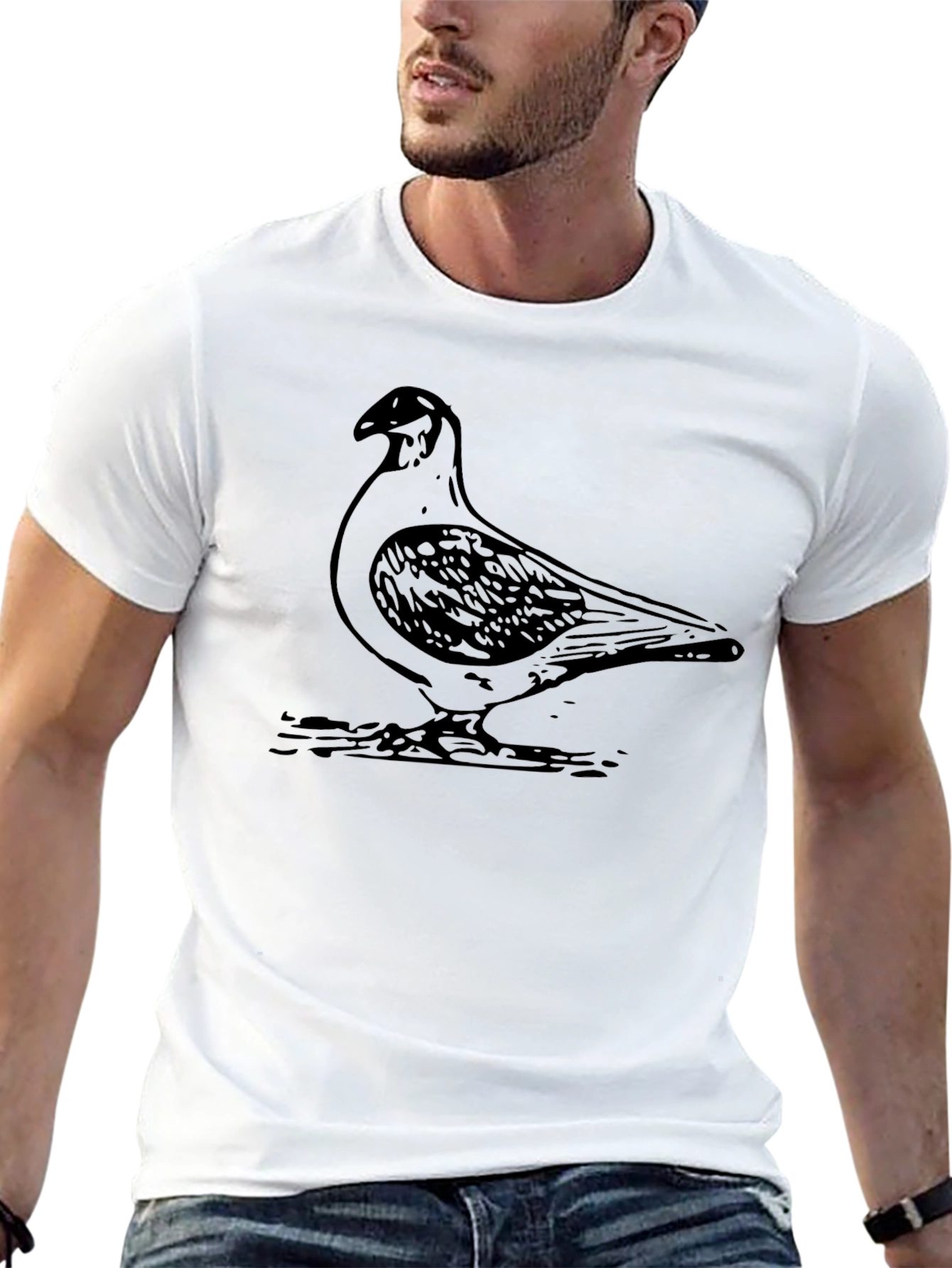 Pigeon Graphic Tee - Mens Black T-Shirt