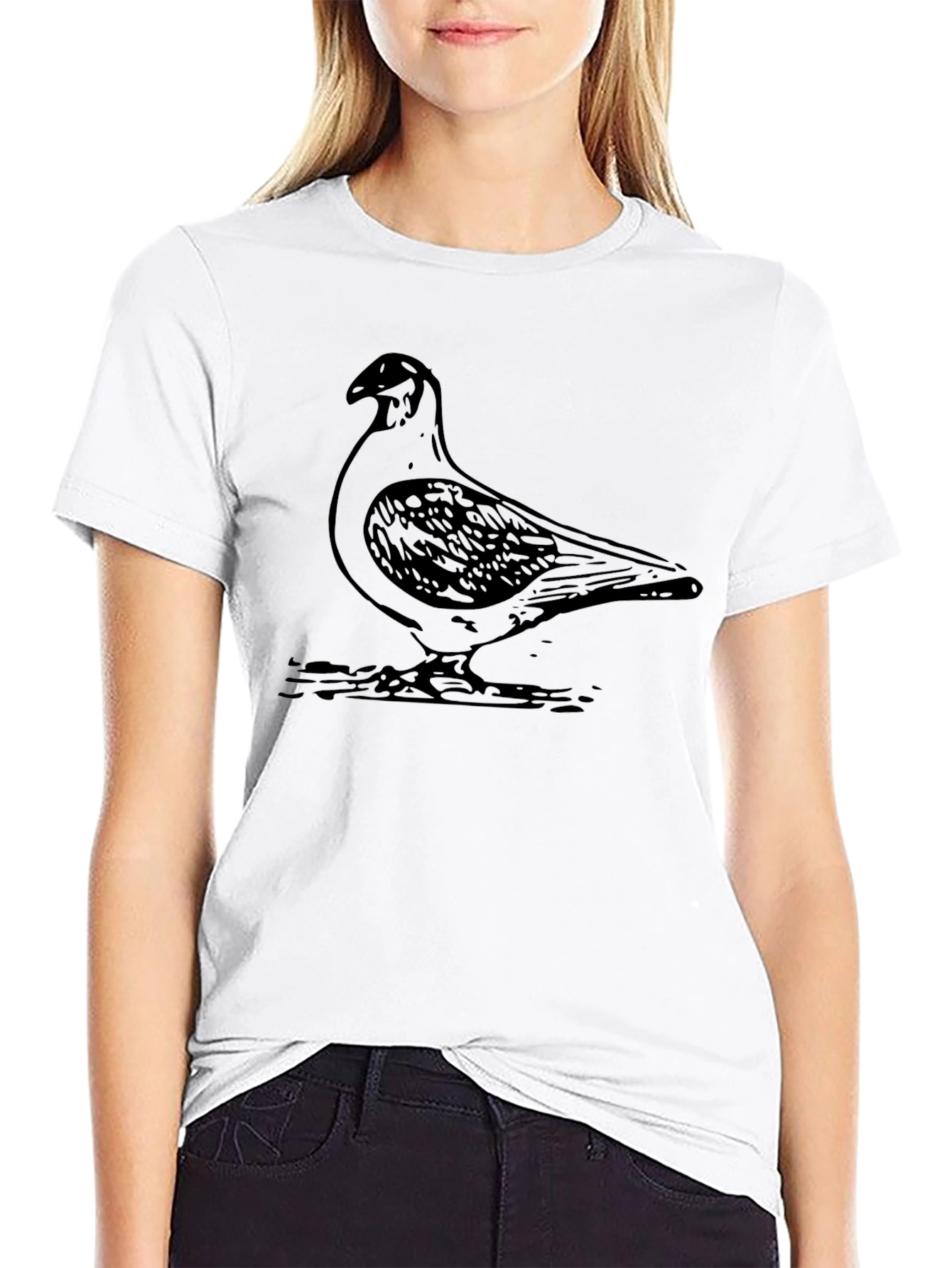 Pigeon Graphic Tee - Mens Black T-Shirt