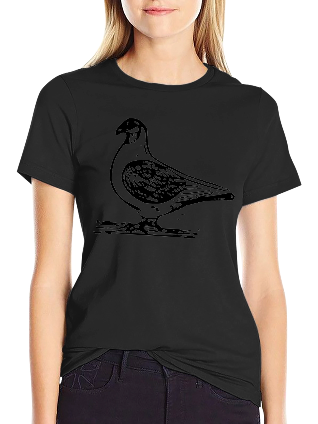 Pigeon Graphic Tee - Mens Black T-Shirt